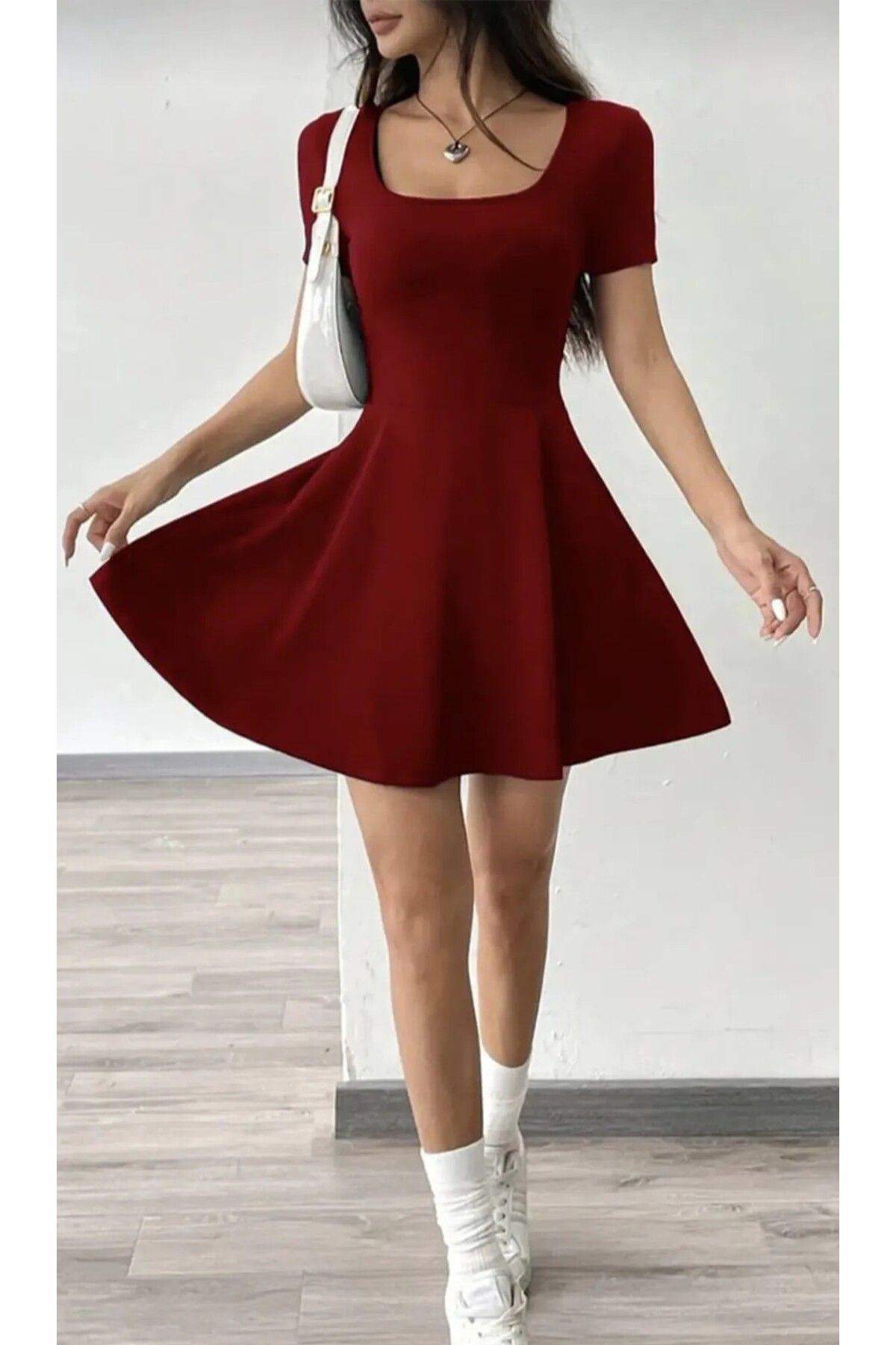 MODA FARİZE Kadın Şortlu U Yaka Yazlık Elbise