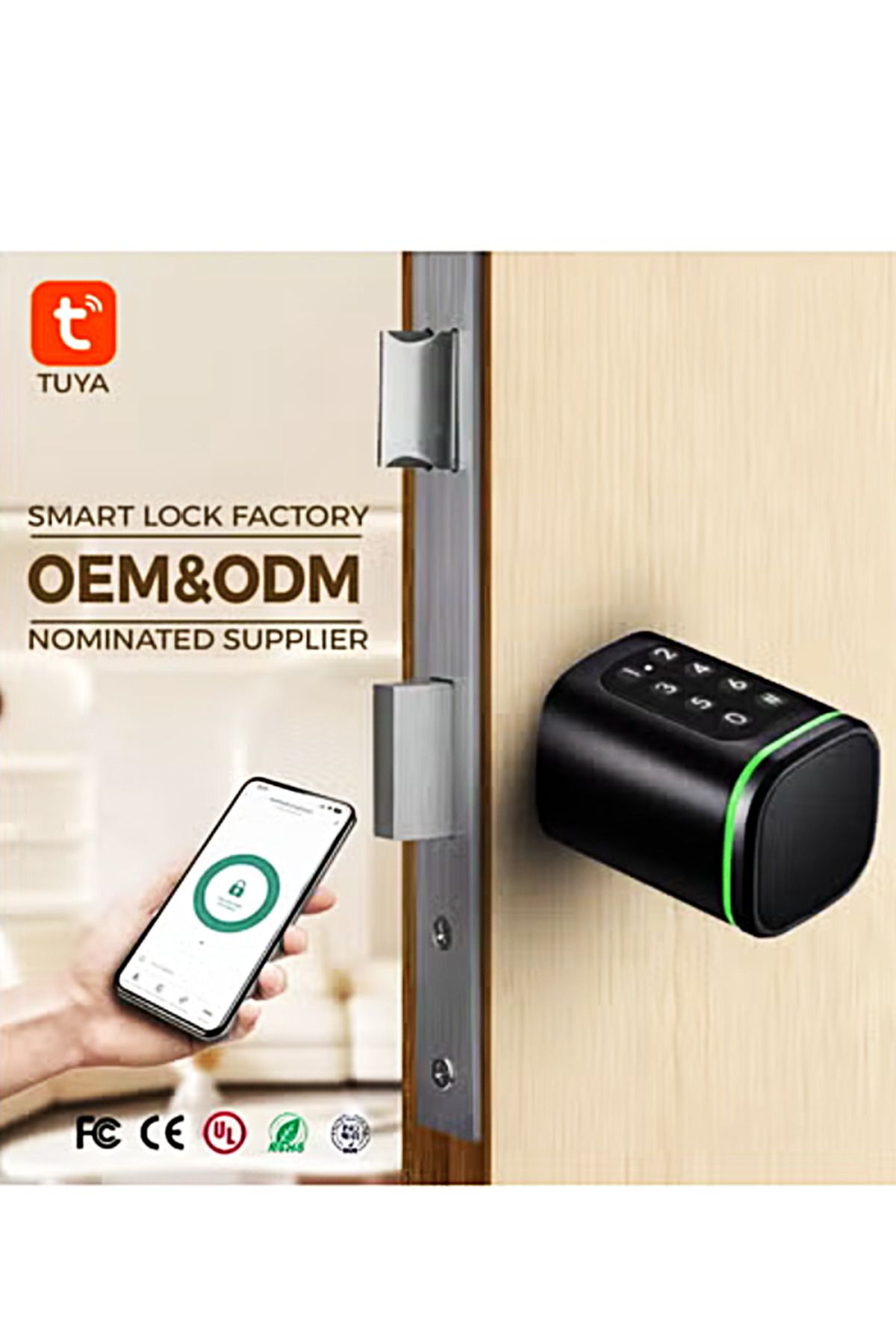 DarTech-Dartek Smart Lock with 4 Opening Methods, Keypad, Compatible with Any Door, Black, Global Version, Smart Home System 4