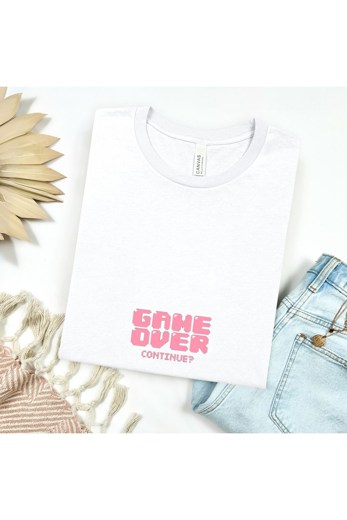GHAND GAME OVER Continue BASKILI trend Unısex Normal Kalıp T-Shirt