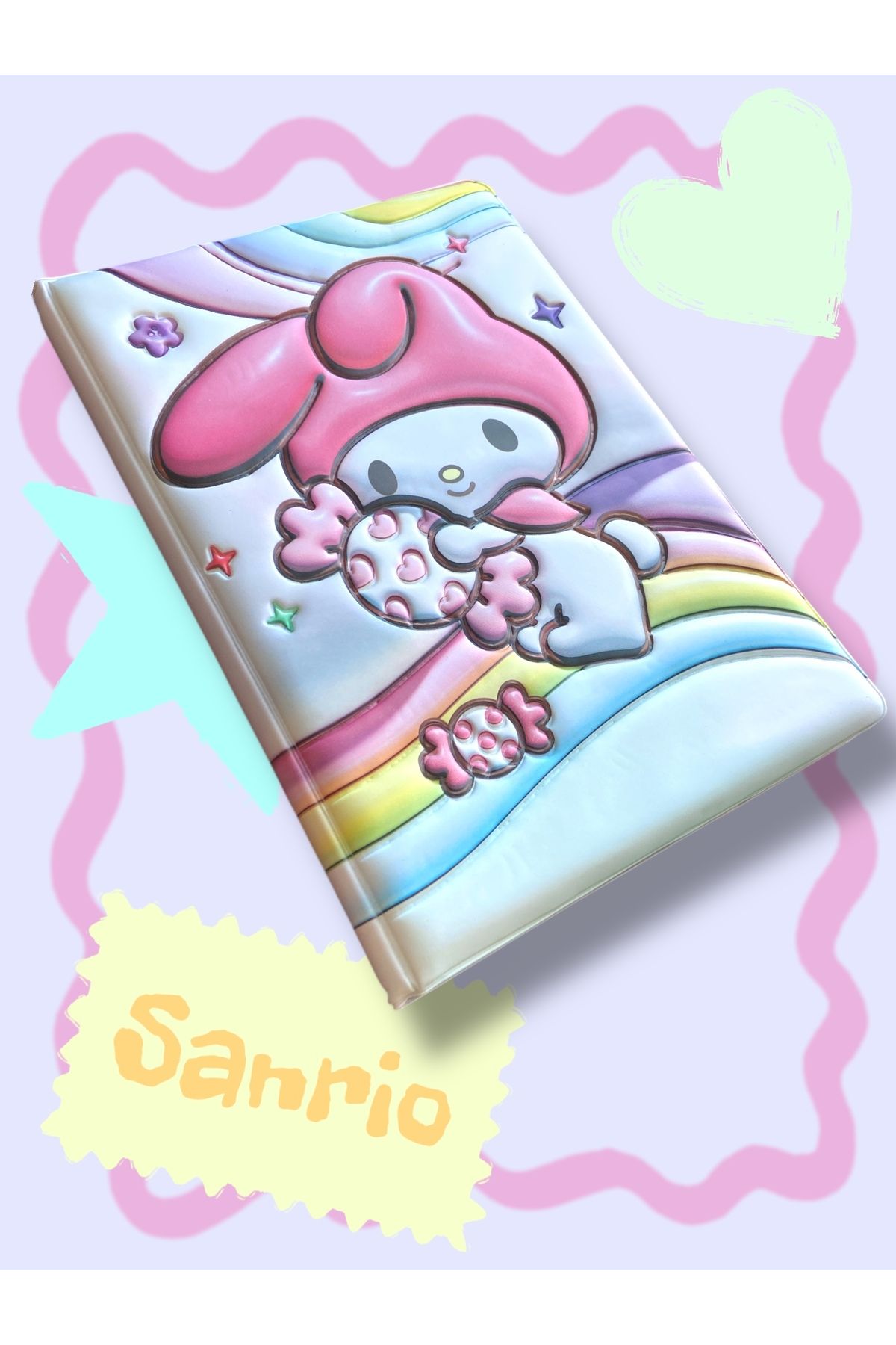 CNBYs SANRİO KARAKTERLİ YUMŞAK 3D KAPAKLI 80 YAPRAK ÖZEL AJANDA DEFTER, KUROMİ, MY MELODY, CİNNAMAROLL