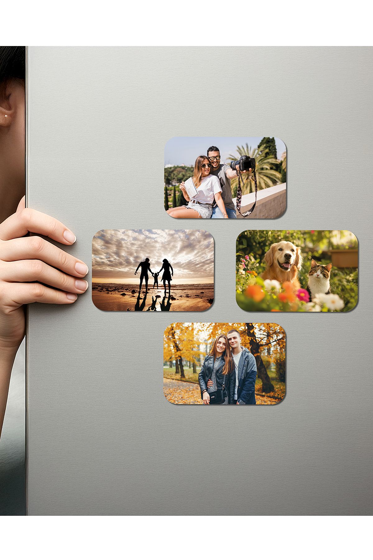 Fotomcity Kişiye Özel Ahşap Fotoğraflı UV Baskılı Magnet