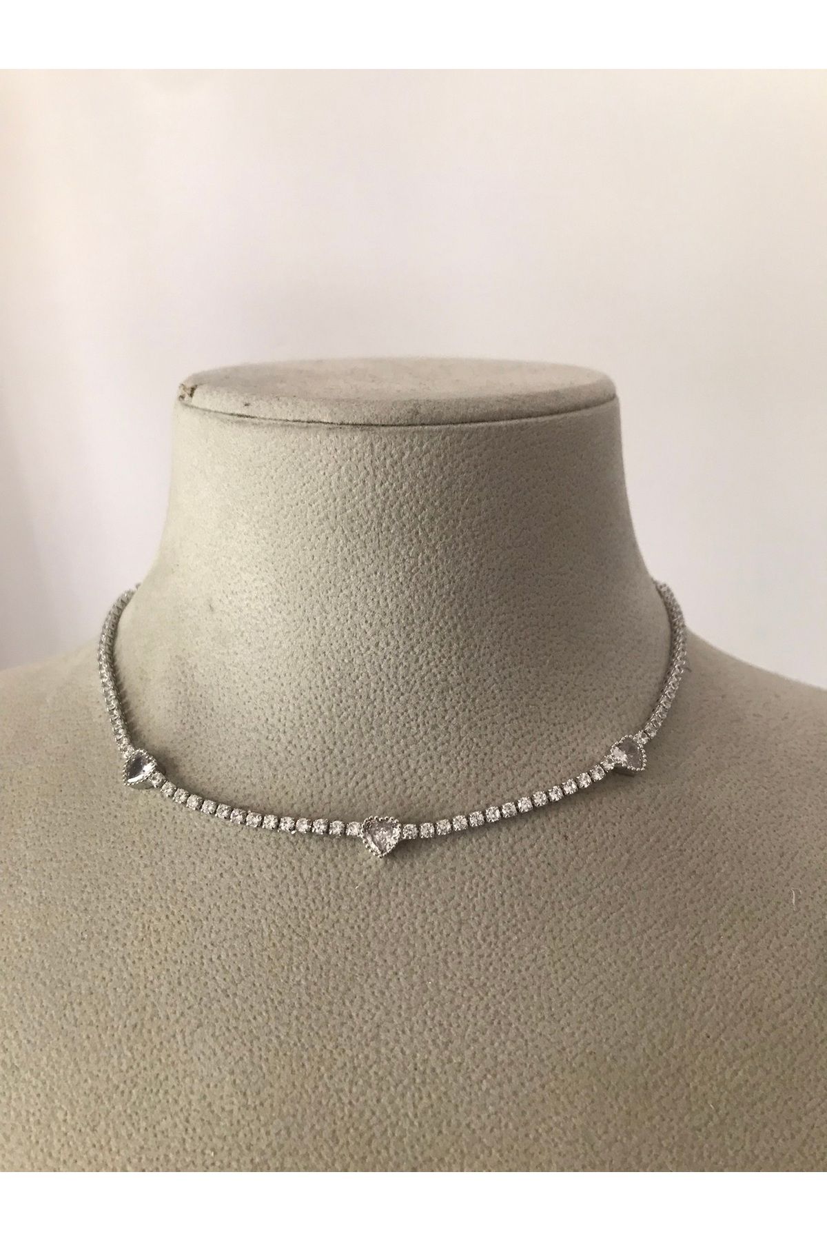 shop ÇELİK MİNİ KALP DETAYLI PARLAK TASMA MODEL AYARLANABİLİR ZİNCİRLİ SU YOLU KOLYE