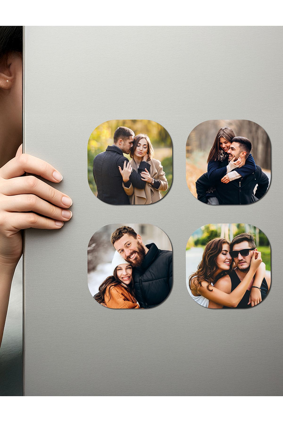 Fotomcity Kişiye Özel Ahşap Fotoğraflı UV Baskılı Magnet