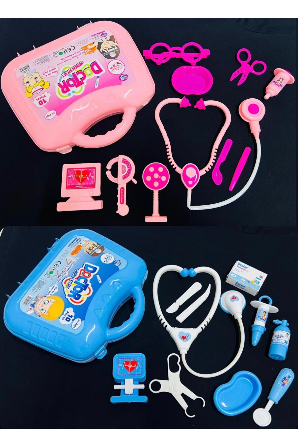 UYN SPORT Çantalı Oyuncak Pembe-Mavi İkili Doktor Seti