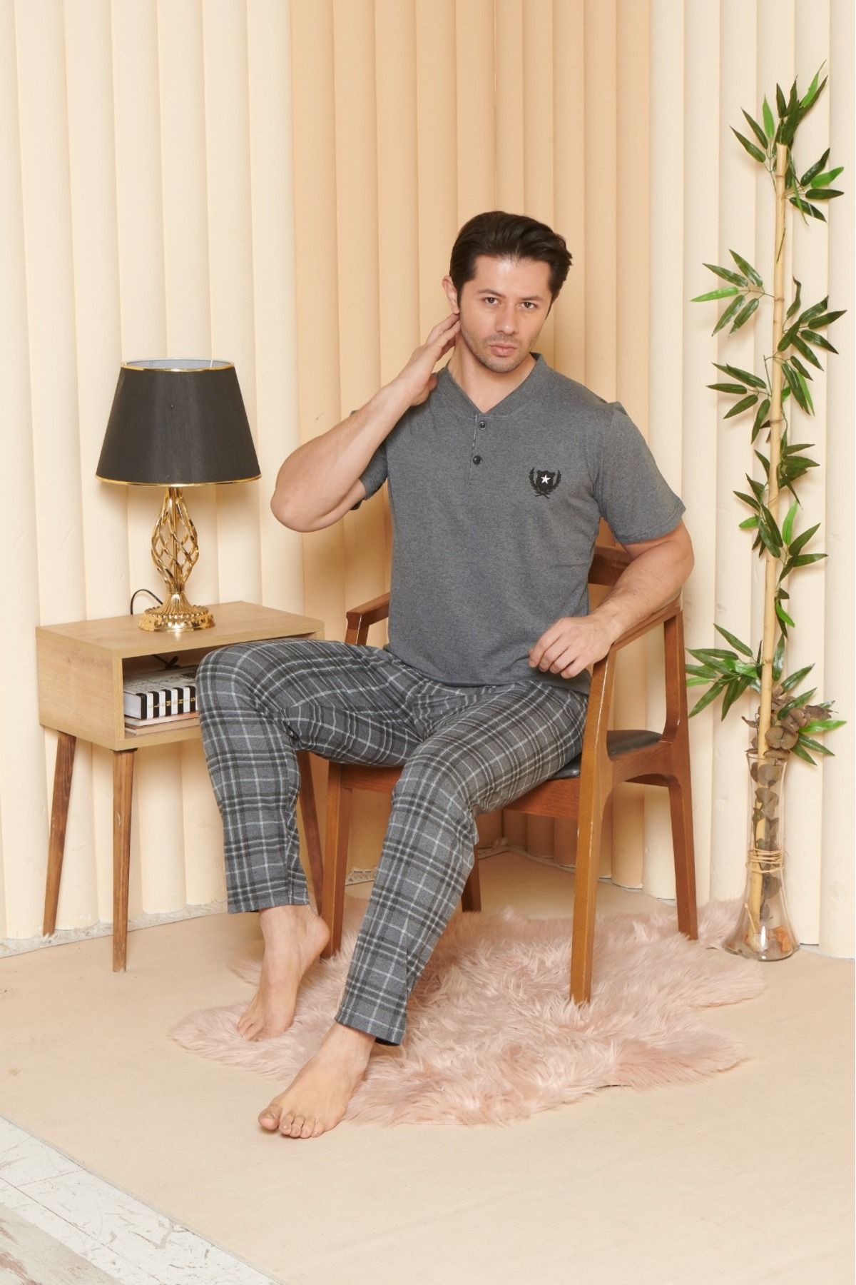 ZİRVE HOMEWEAR Erkek Kısa Kollu Pijama Takımı