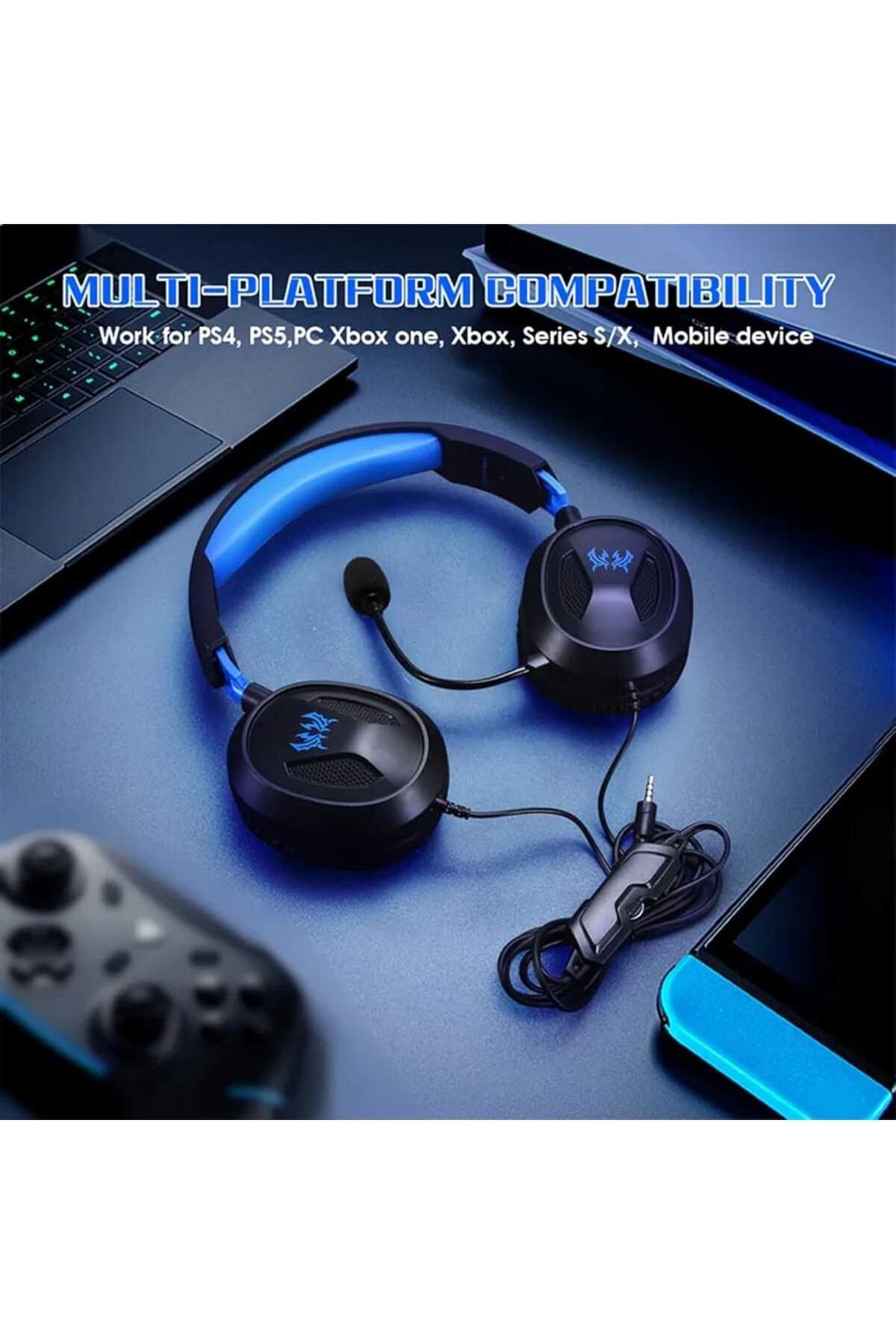 KOTION EACH-سماعة ألعاب سلكية فوق الأذن G3100 مقاس 3.5 مم مع ميكروفون متعدد الاتجاهات وسائد أذن من الإسفنج الذكي 4