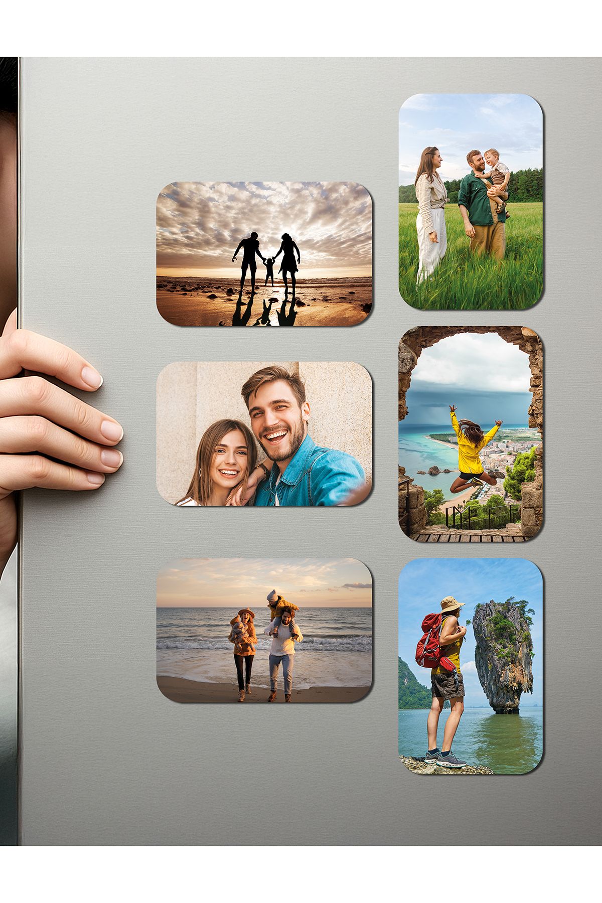 Fotomcity Kişiye Özel Ahşap Fotoğraflı UV Baskılı Magnet