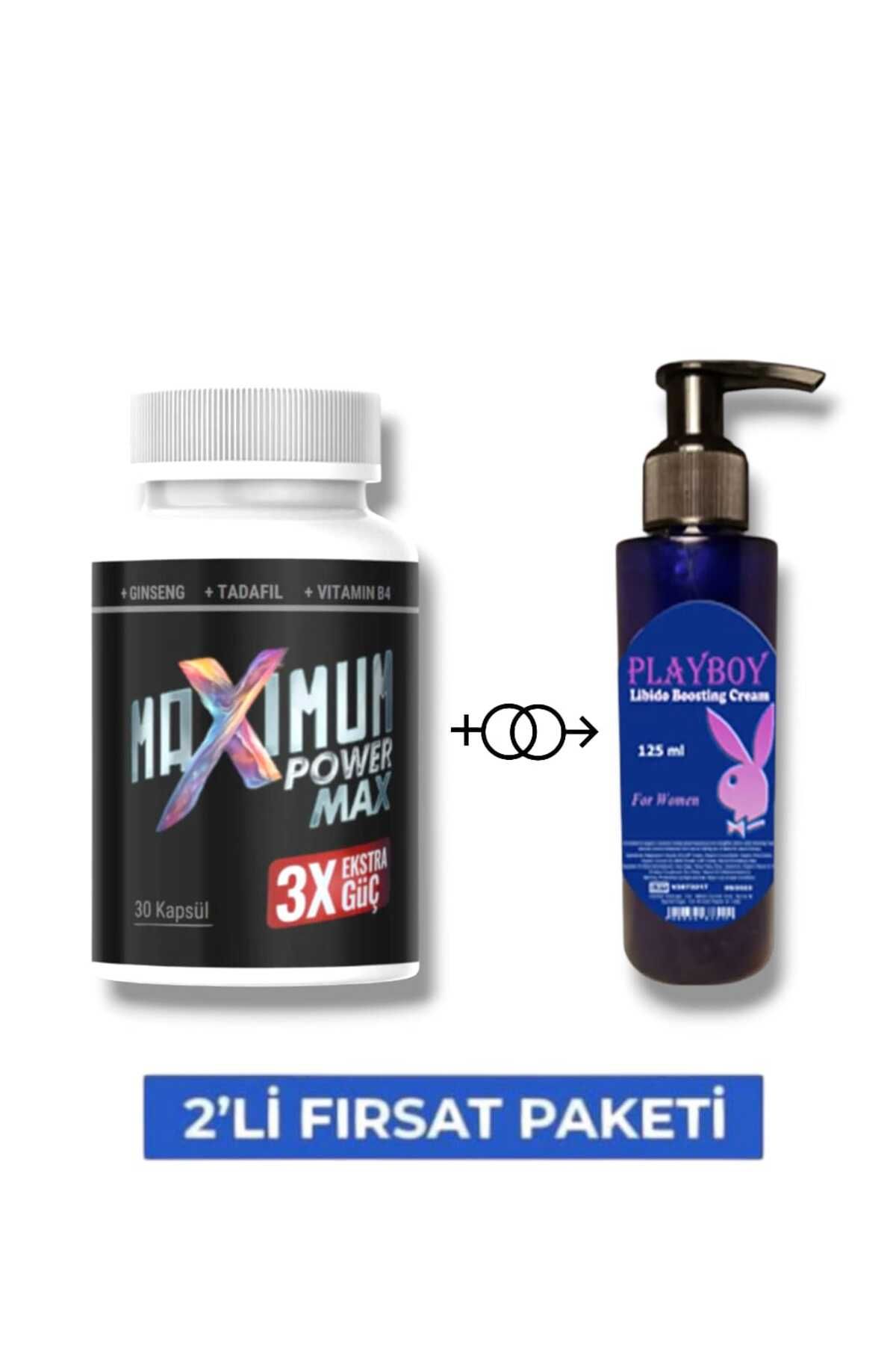 MEDİCREAM Maximum Power Erkek Performansı Arttıran 30'lu Takviye + Playboy Libido Arttırıcı Krem 125 ML