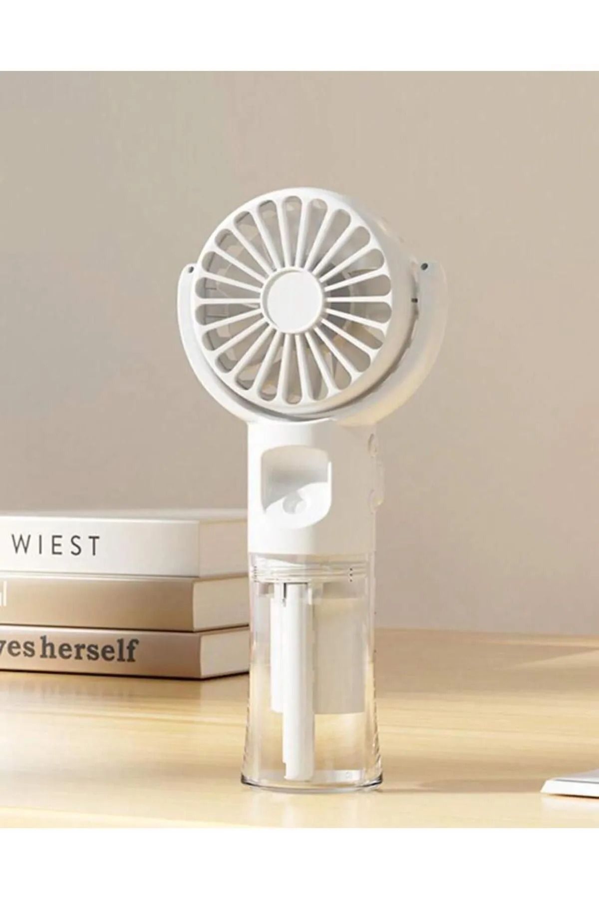 Mmctech El Tipi Sulu Buharlı Fan Şarjlı Vantilatör Mini Masaüstü El Fan Taşınabilir 3 Kademeli Usb Pervane