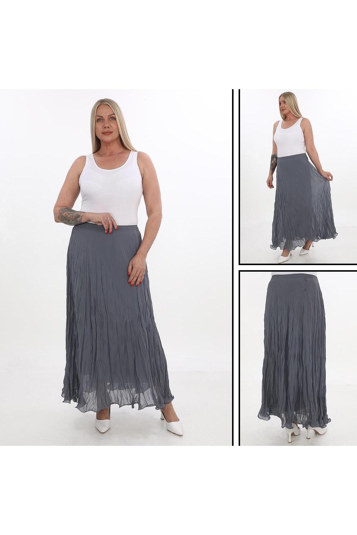 Lucia Fashion Kadın Volanlı Şifon Etek