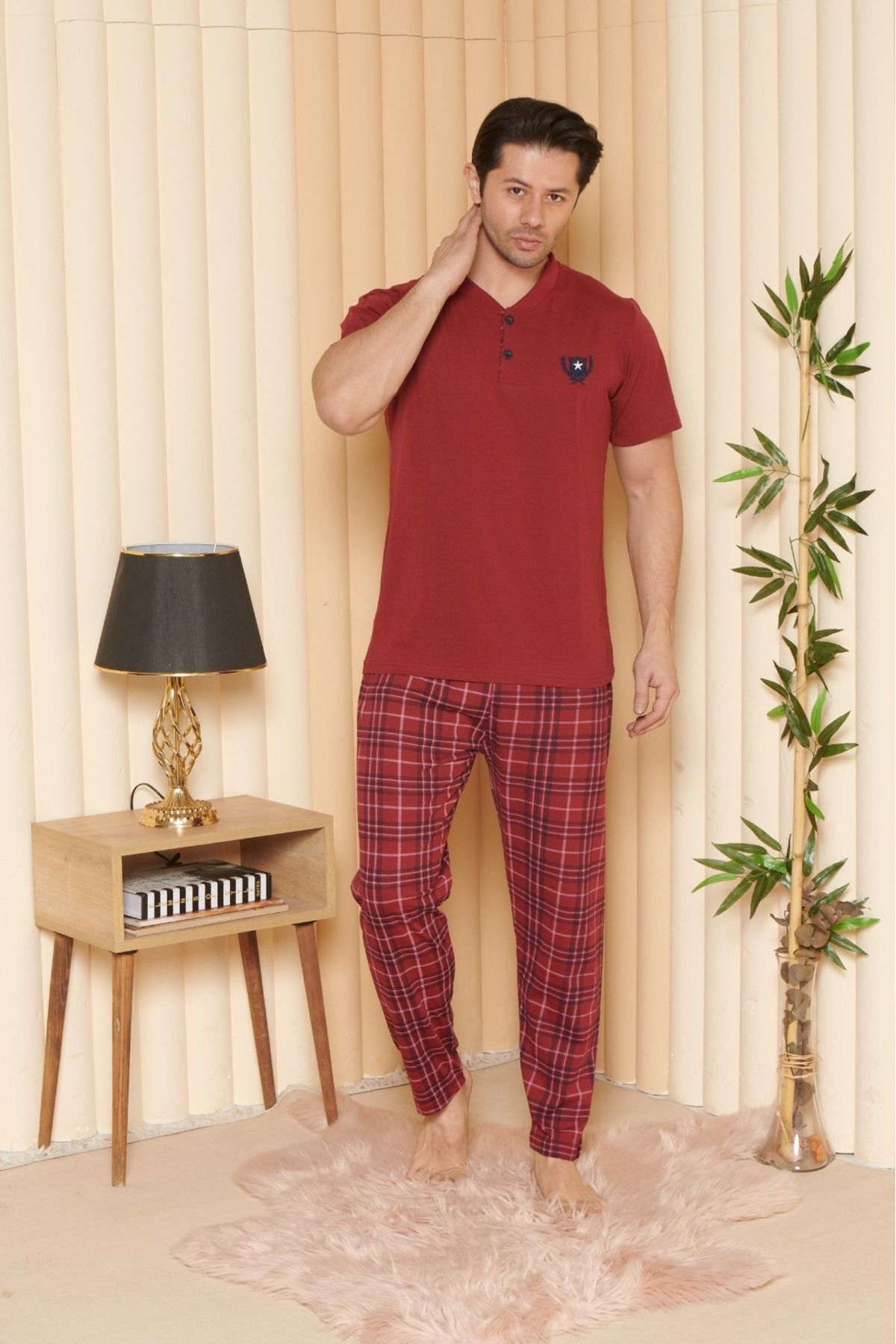 ZİRVE HOMEWEAR Erkek Kısa Kollu Pijama Takımı