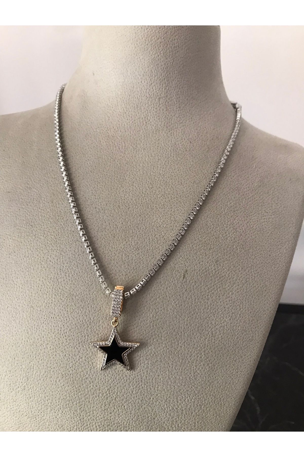 shop ÇELİK SU YOLU KOLYE YILDIZ CHARMLI PARLAK TAŞLI (CHARM ÇIKARILABİLİR)