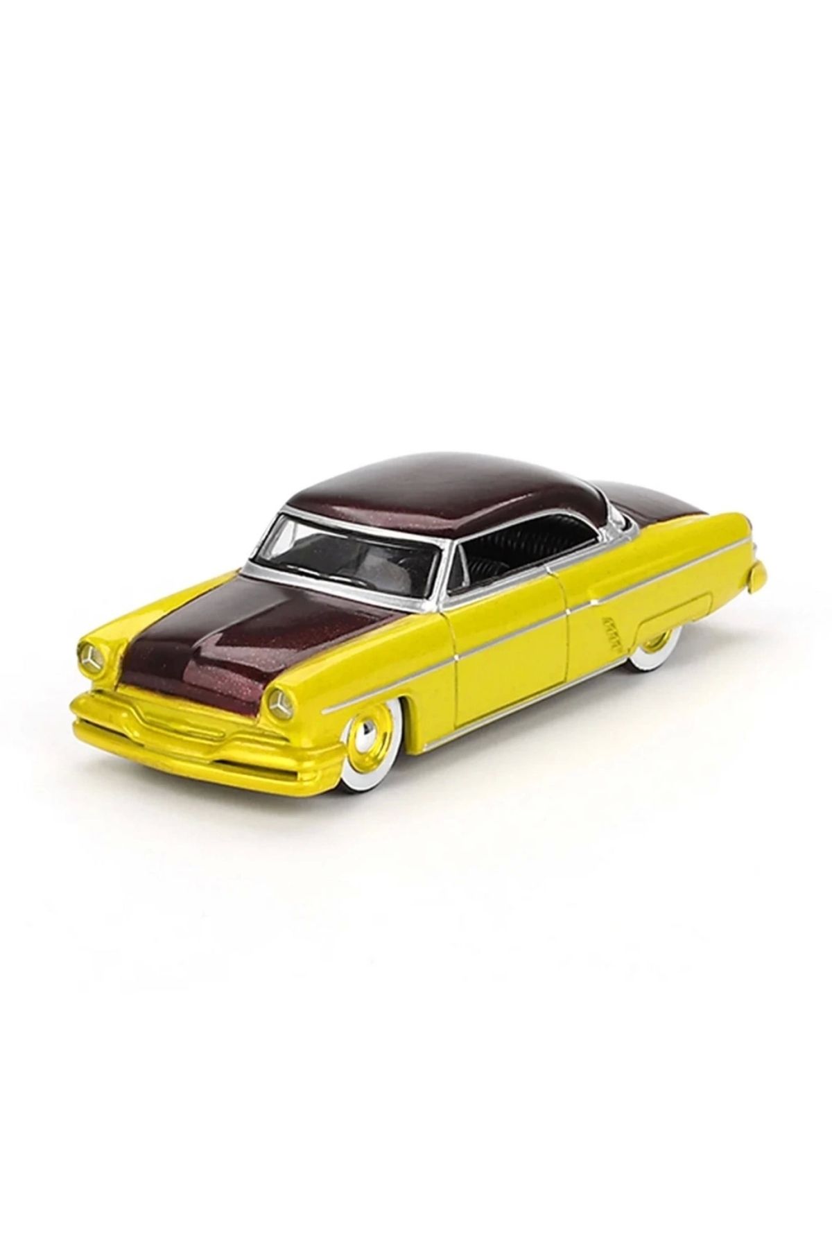 Eng Nessiworld Mini GT 1/64 Lincoln Capri Hot Rod 1954 Lime Yellow Blister Paket