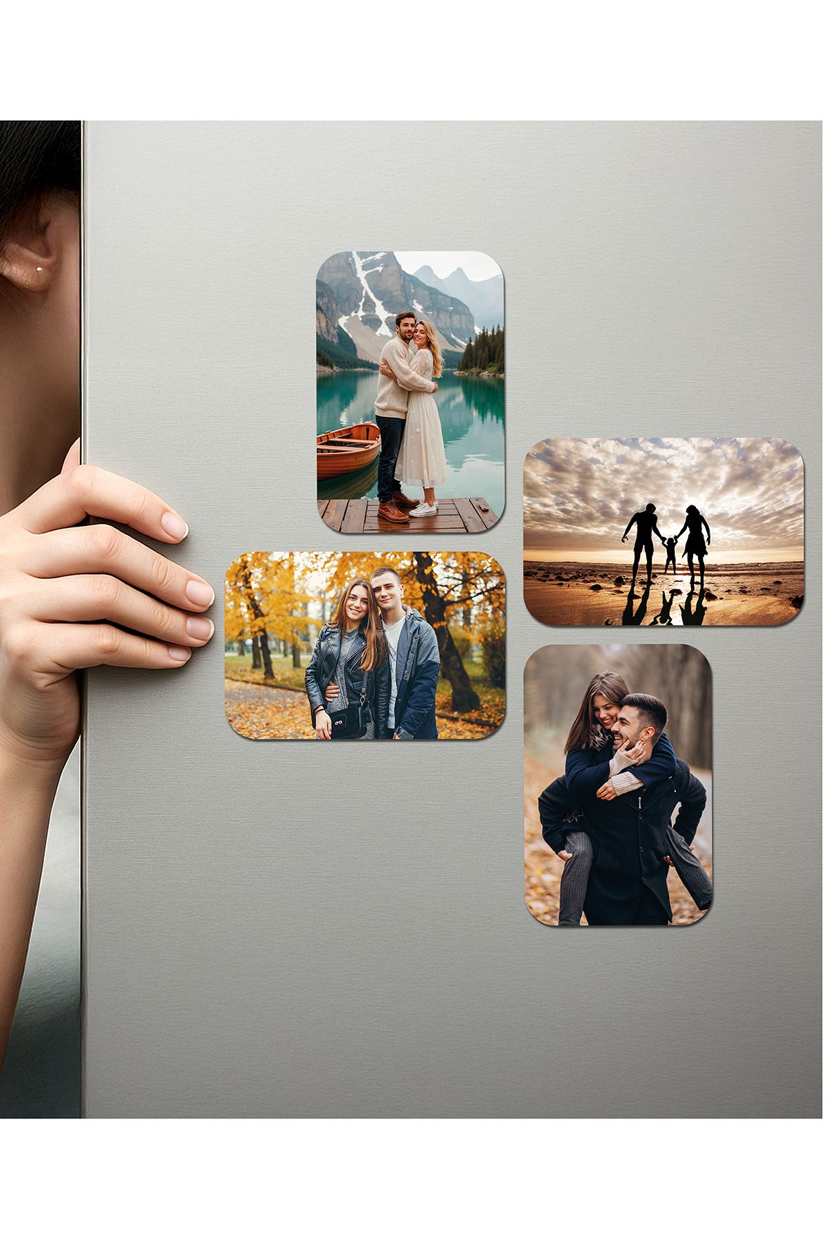 Fotomcity Kişiye Özel Ahşap Fotoğraflı UV Baskılı Magnet