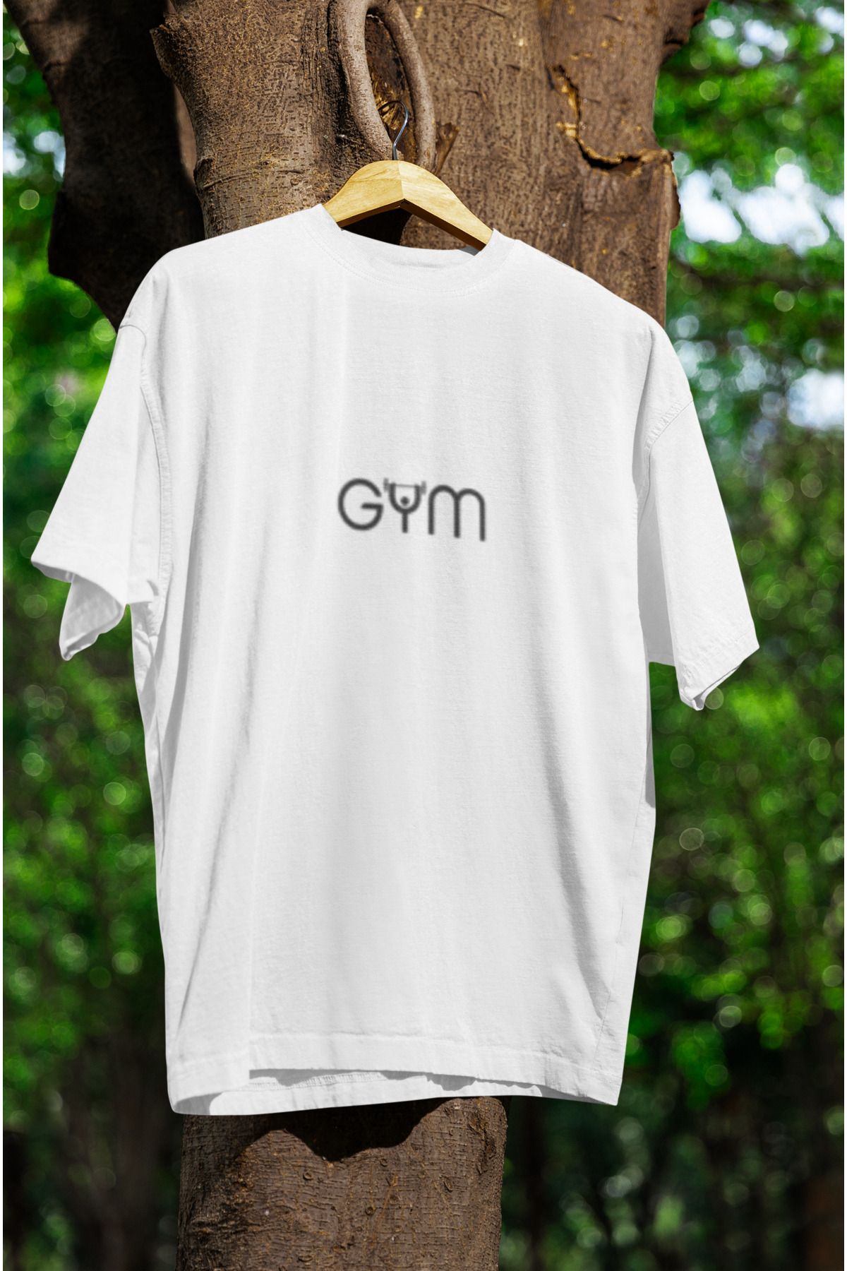 MG GYM BASKILI UNISEX BİSİKLET YAKA PAMUKLU OVERSIZE KALIP KISA KOLLU T-SHIRT
