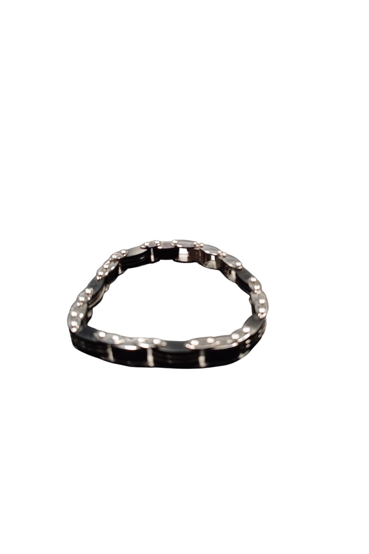 İNTERTAKI Black/Silver | Çift Taraflı Erkek Çelik Bileklik | Şık ve Dayanıklı Günlük Aksesuar