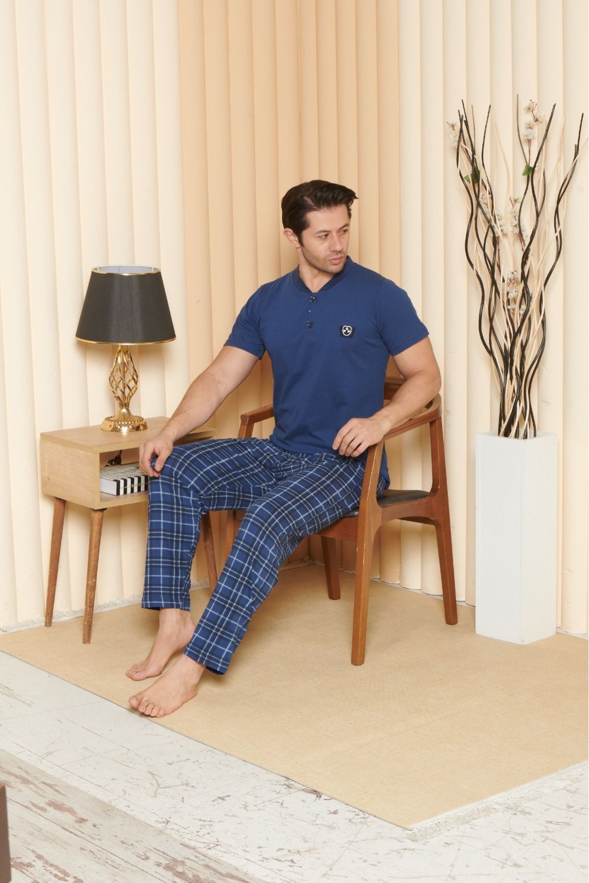 ZİRVE HOMEWEAR Erkek Kısa Kollu Pijama Takımı