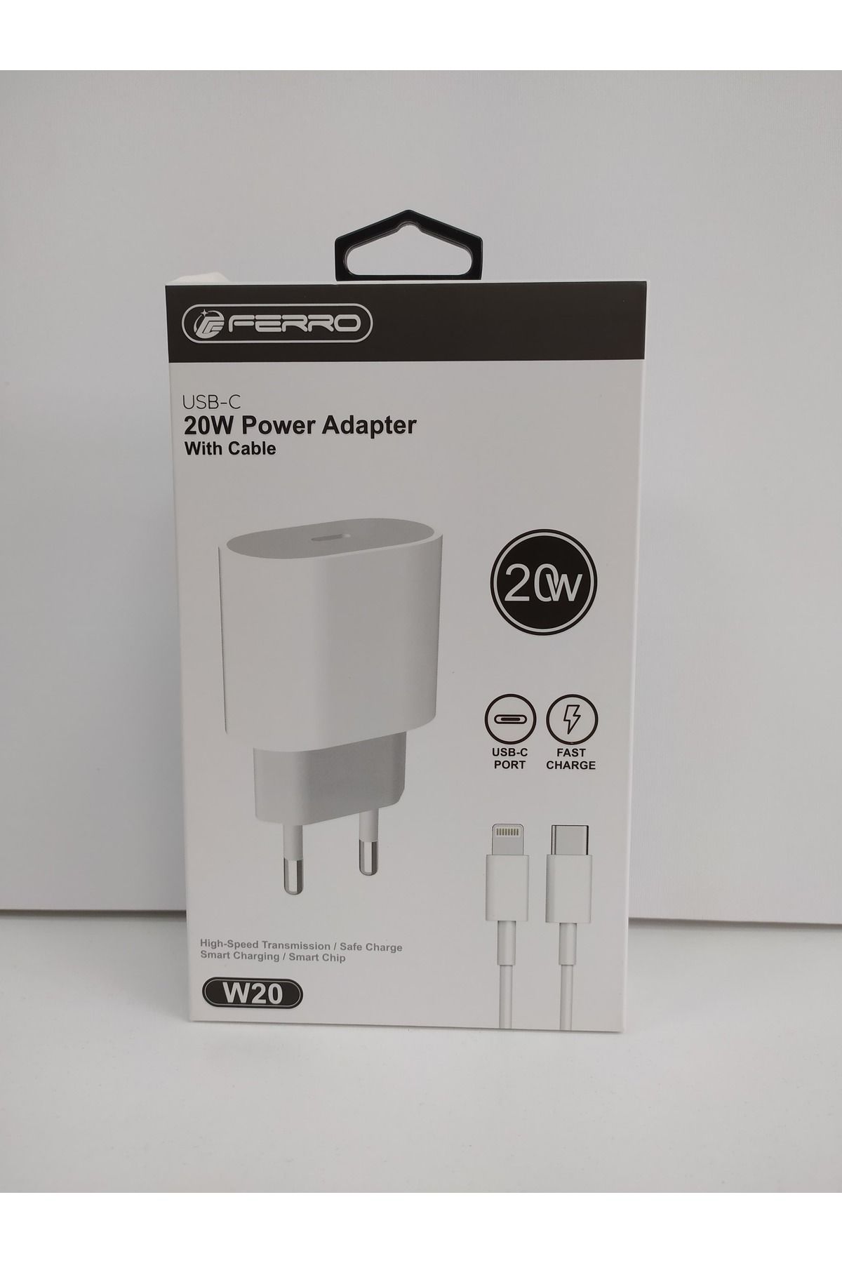 ADNAN TEKNOLOJİ 20W USB-C Güç Adaptörü + Type-C Şarj Kablosu Seti