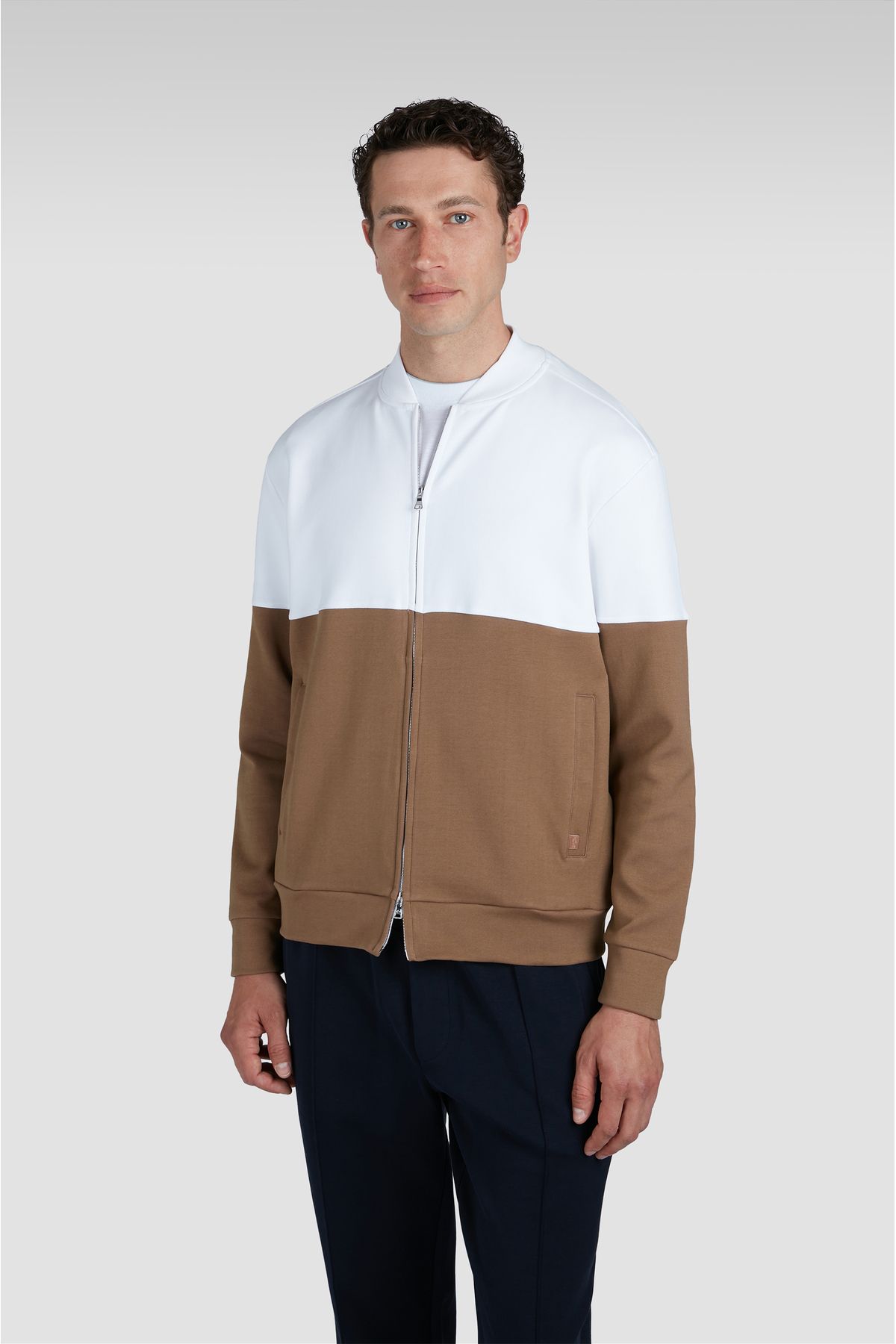 PAUL&SHARK COTTON NYLON ZIPPED SWEATSHIRT