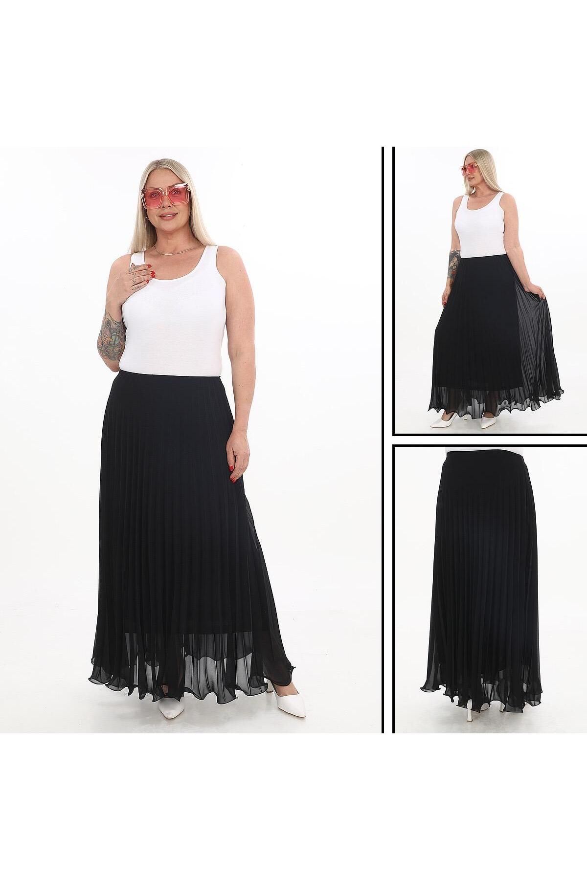 Lucia Fashion Kadın Volanlı Şifon Etek