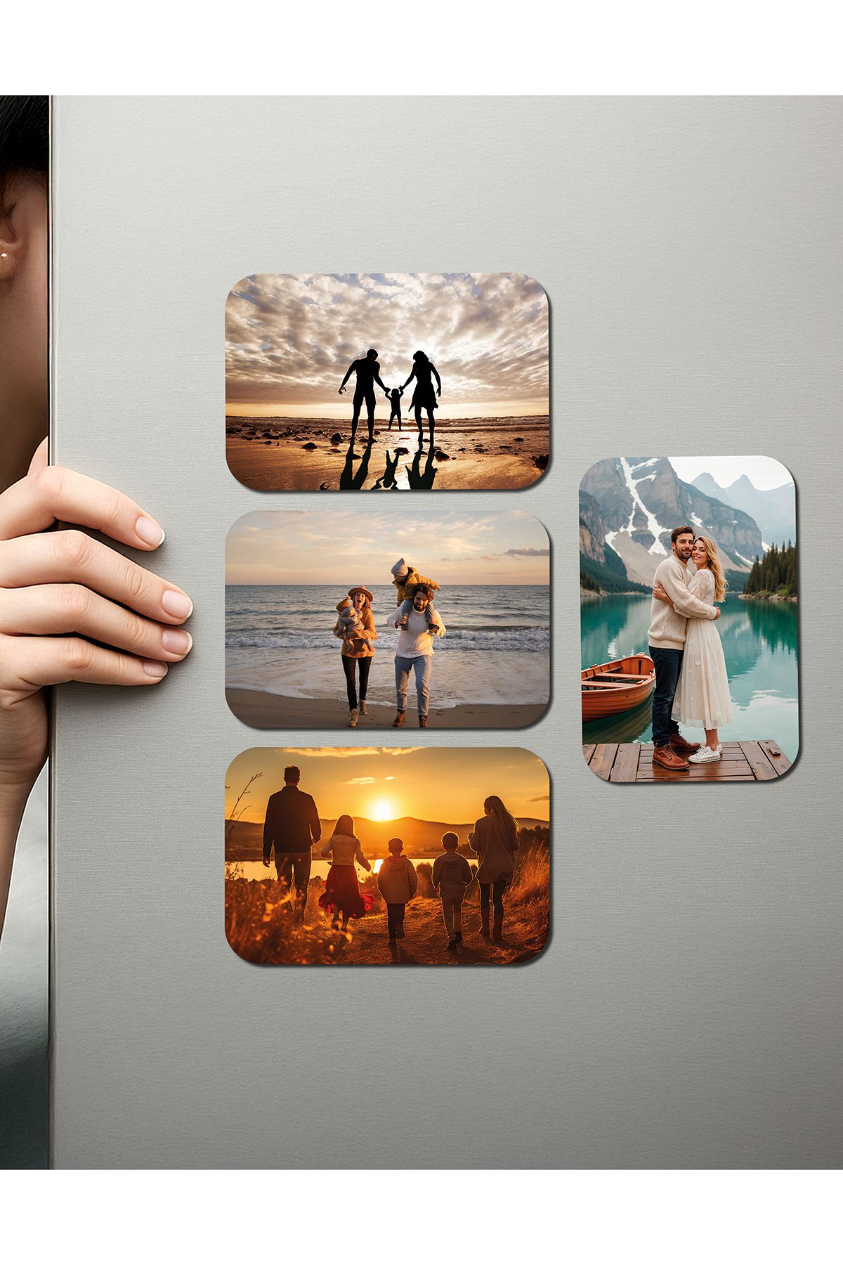 Fotomcity Kişiye Özel Ahşap Fotoğraflı UV Baskılı Magnet