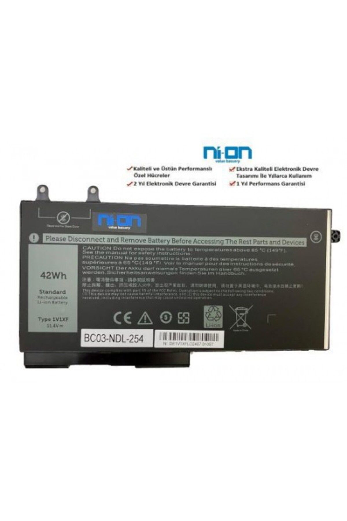 NION Dell Latitude 5500 uyumlu Notebook Batarya - Pil
