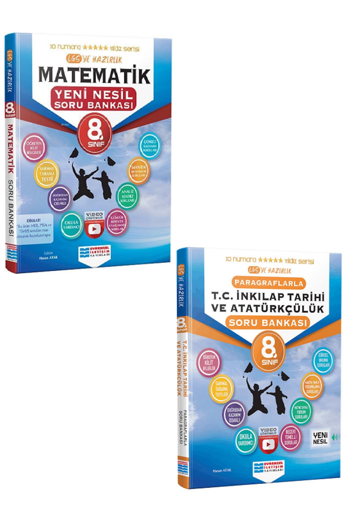 Evrensel İletişim Yayınları 8.Sınıf Evrensel İletişim Matematik + İnkılap Soru Bankaları / Öğreten Kilit Bilgiler - 2 KİTAP SET