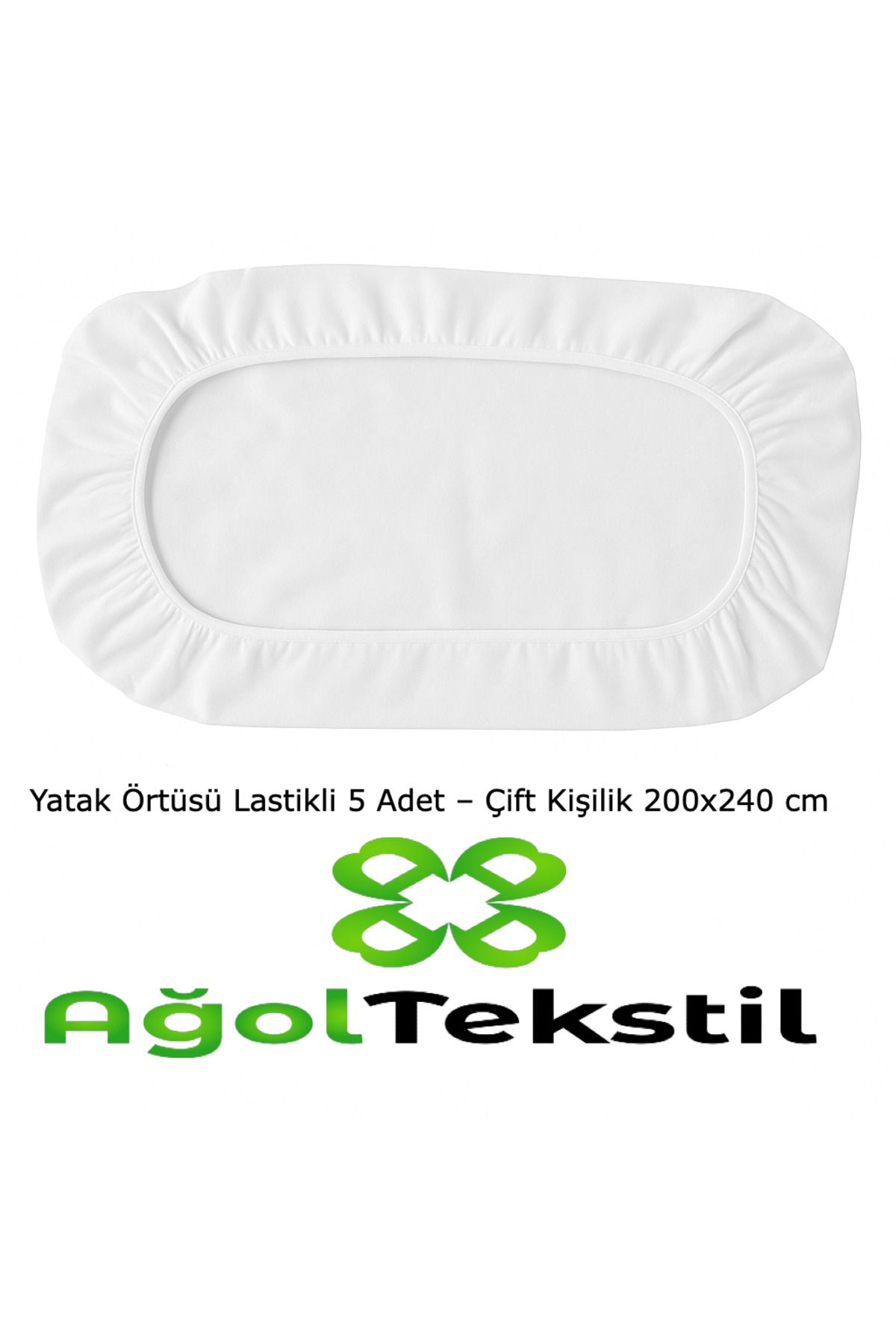 ağol tekstil Yatak Örtüsü Lastikli – Çift Kişilik 200x240 cm – 5’li Tek Kullanımlık Hijyen Paketi