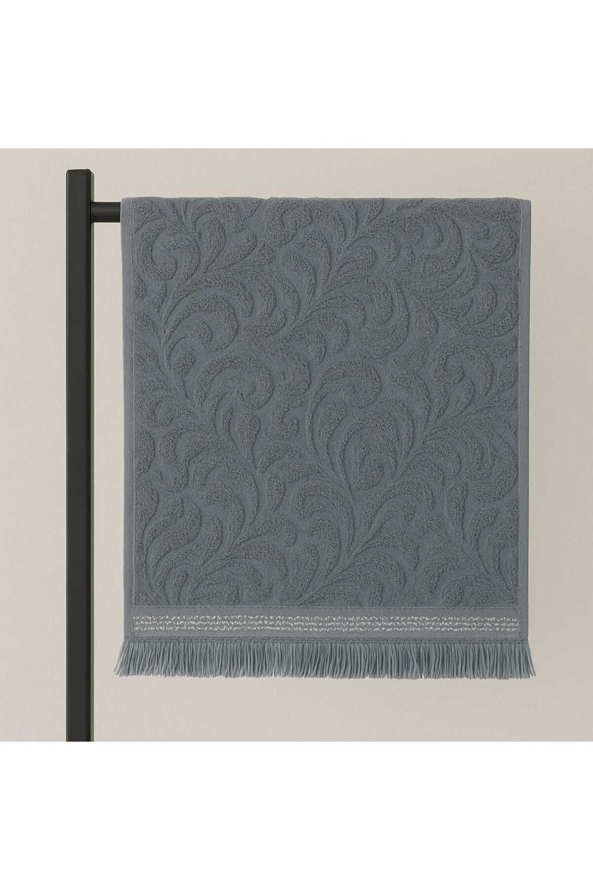 HB TEKSTİL 100 % PAMUK JAKARLI LÜX BANYO HAVLUSU 50X90 2Lİ (2 ADET)
