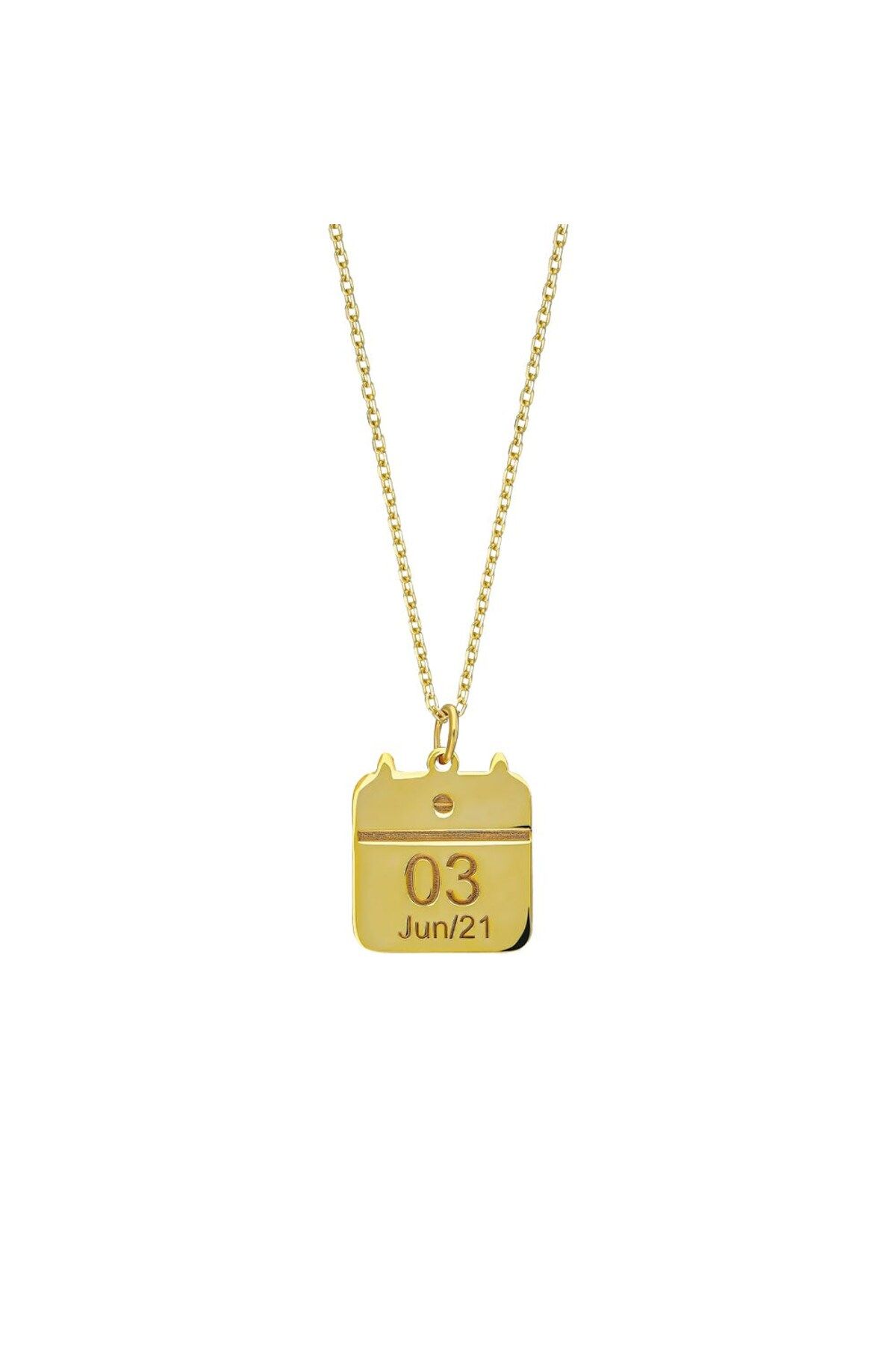 beonejewelry KAZIMALI KARE TARİH KOLYE | 925 GÜMÜŞ