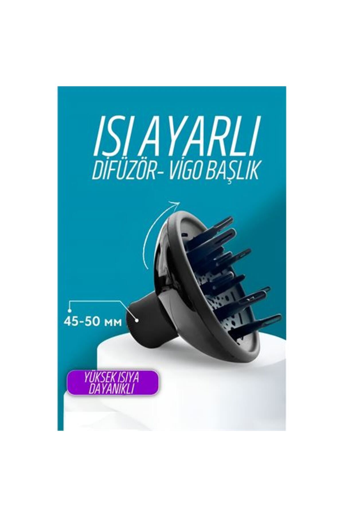 Skygo Isı Ayarlamalı Fön Için Difüzör Vigo Başlık Dönerli Profesyonel