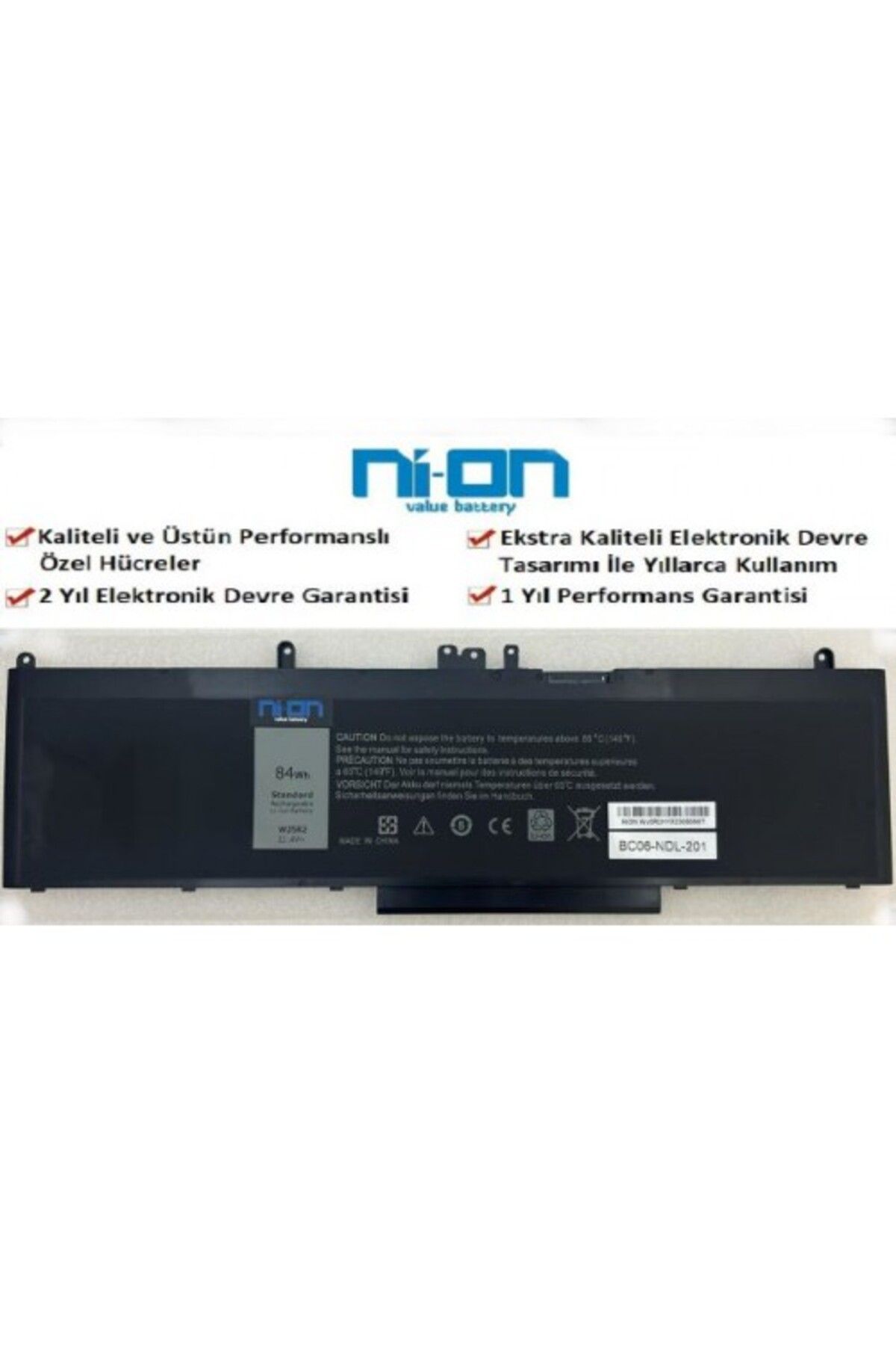 NION Dell Precision 3510 WorkStation uyumlu Notebook Batarya - Pil