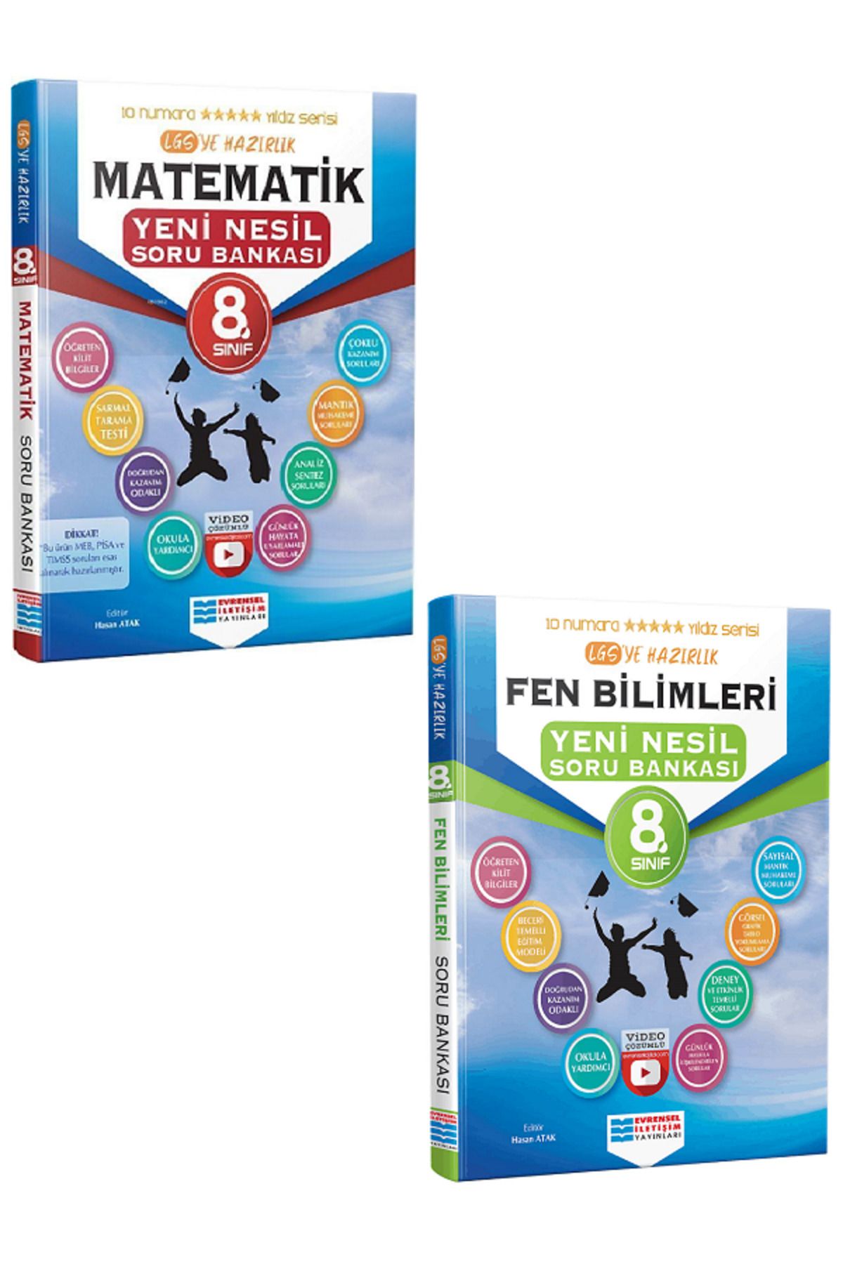 Evrensel İletişim Yayınları 8.Sınıf Evrensel İletişim Matematik + Fen B Soru Bankaları / Öğreten Kilit Bilgiler - 2 KİTAP SET