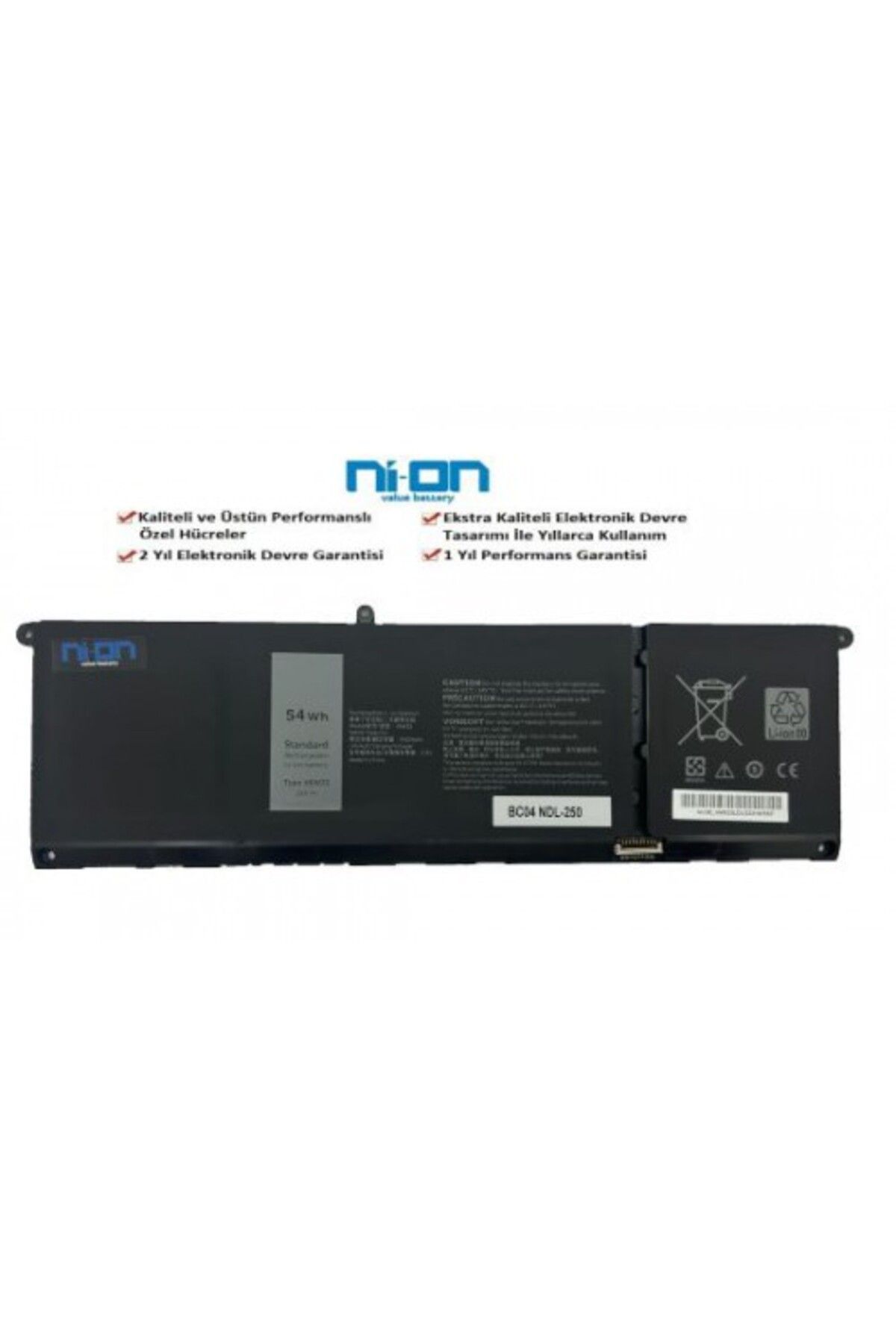NION Dell P157G002 P157G uyumlu Notebook Batarya - Pil