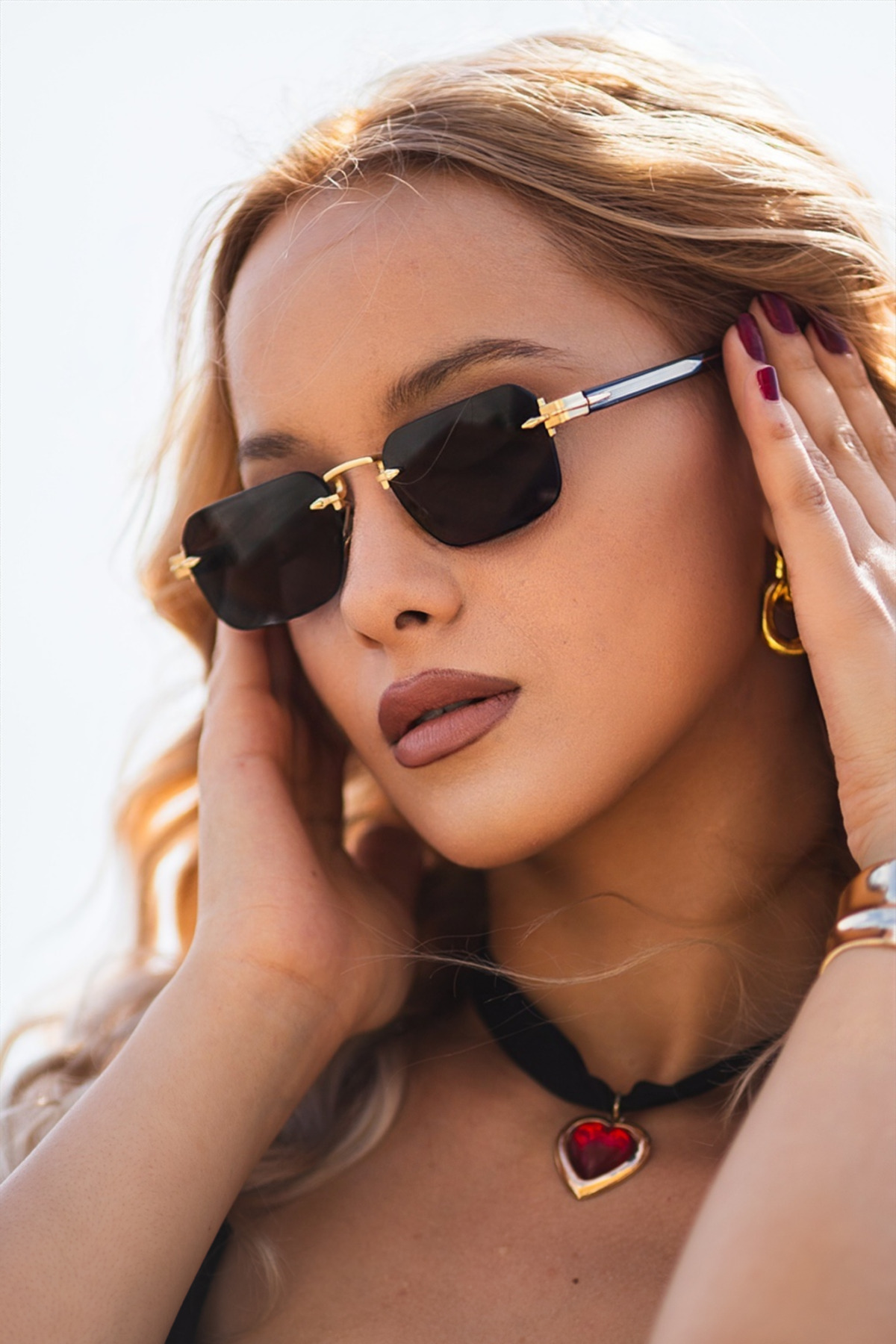 Angel Eyes  Dikdörtgen Tasarım Gold Siyah Asetat Çerçeve Siyah Cam Unisex Güneş Gözlüğü DB7116 David Bckhm - Görsel 4