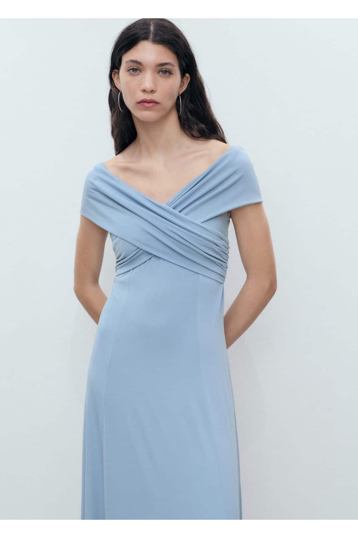 Kruvaze yaka A kesim elbise