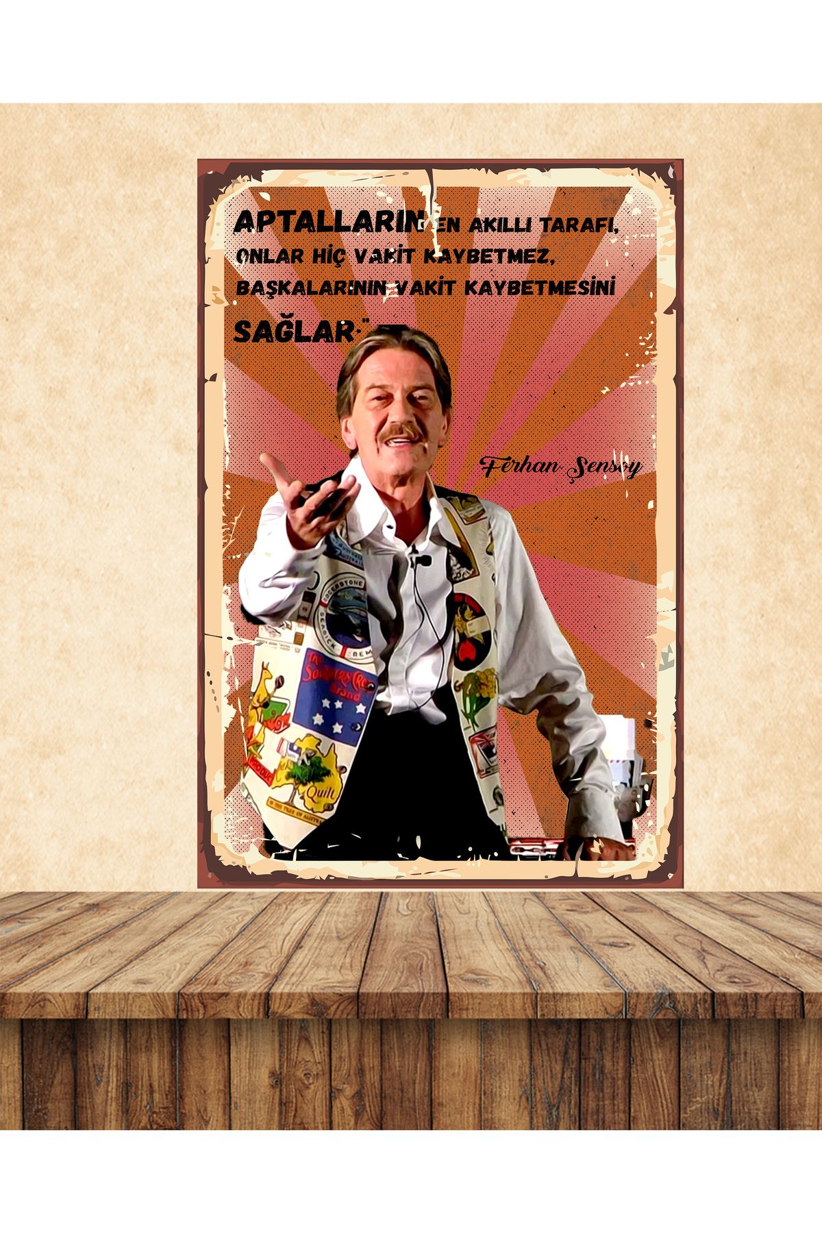 TAKIFİX Ferhan Şensoy Onlar Hiç Vakit Kaybetmez Temalı 20 x 30 CM MDF Duvar Tablosu 06