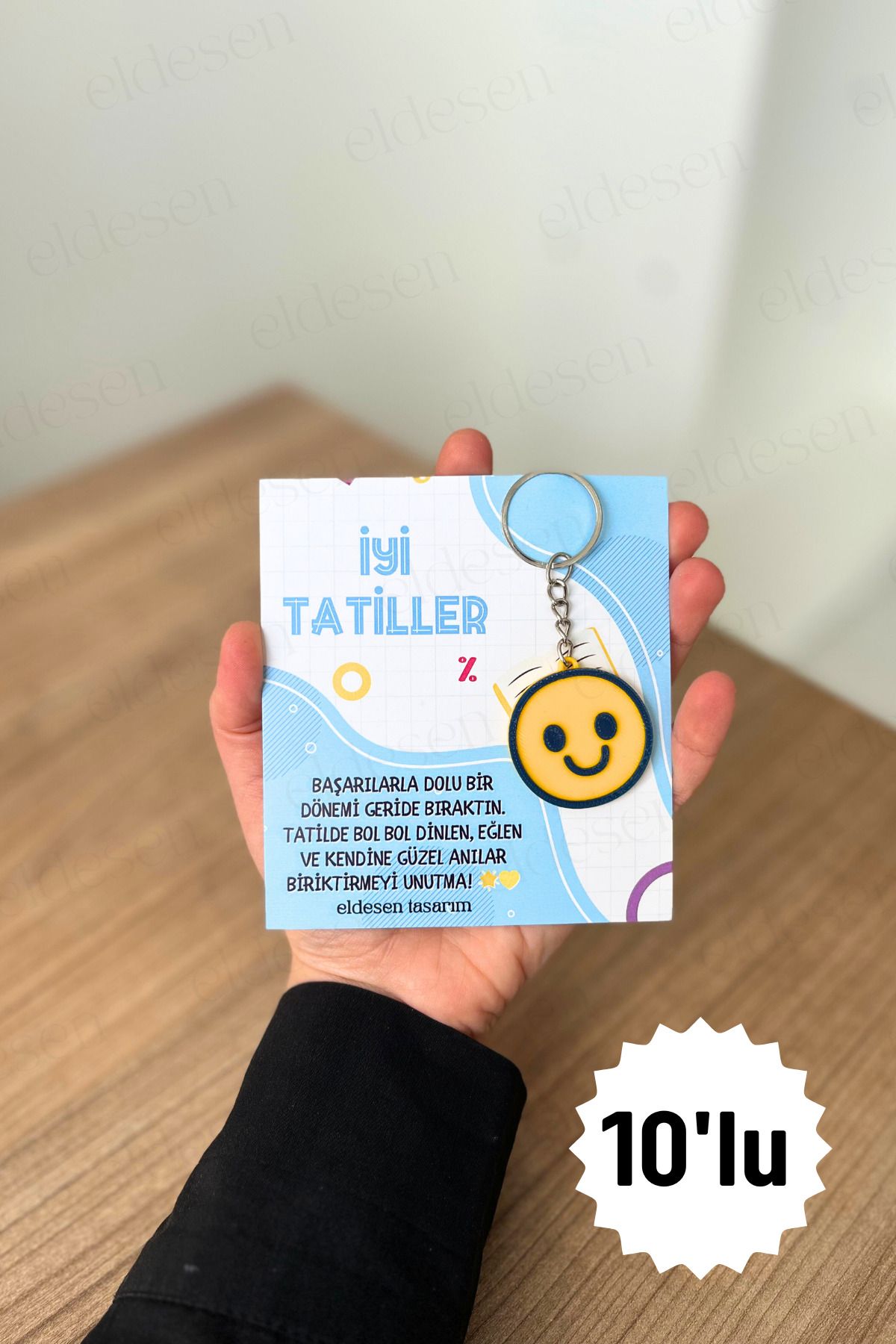 Eldesen Tasarım 10 Adet Anahtarlık Okul Mezuniyet Hediyesi Karne Hediyesi Doğum Günü Hediyesi