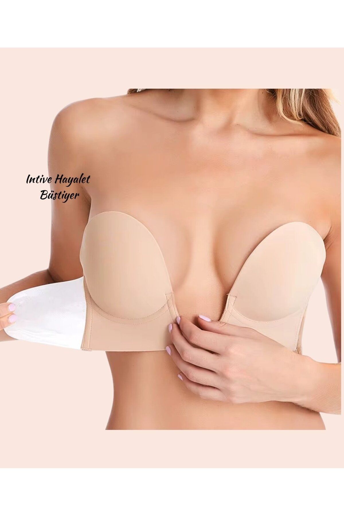 Intive Lingerie Innocent Attractive Revolution Yeni Nesil V Yaka Yanlardan Yapıştırma Hayalet Straplez Sütyen (Dekolteli Elbiseler İçin