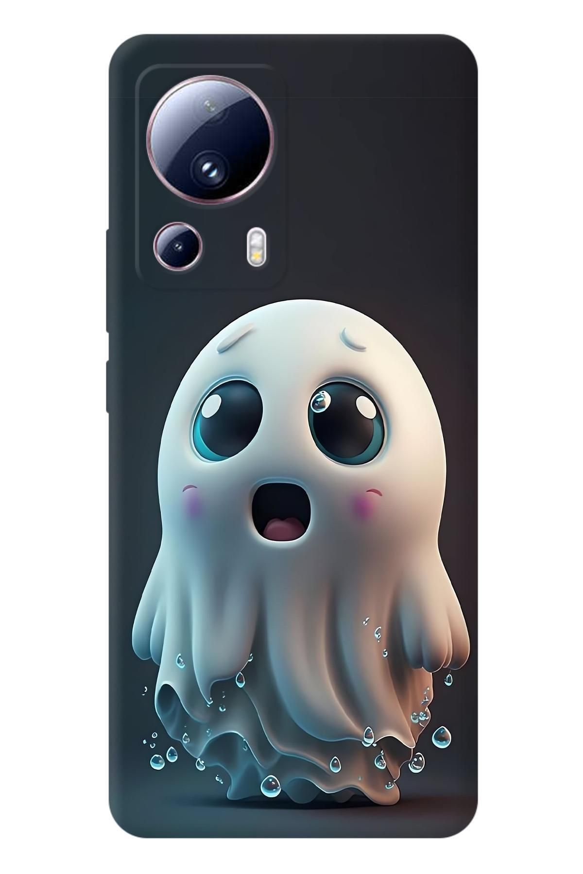Lopard Xiaomi Mi 13 Lite Telefon Kabı Covers 23 Hayalet Wallpaper Siyah Beyaz