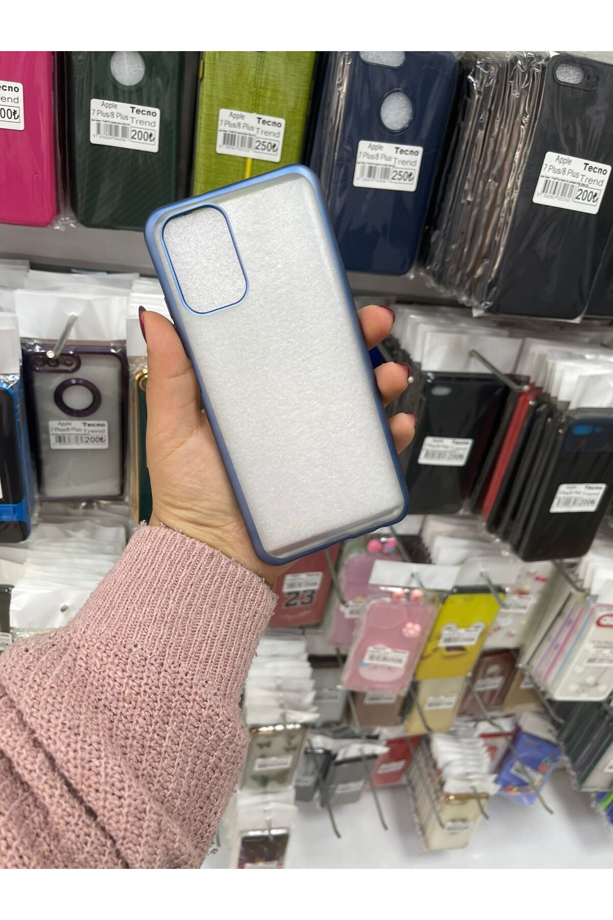 TECNOTREND Redmi Note 10/10s Uyumlu Buzlu Şeffaf Renkli Silikon Kılıf