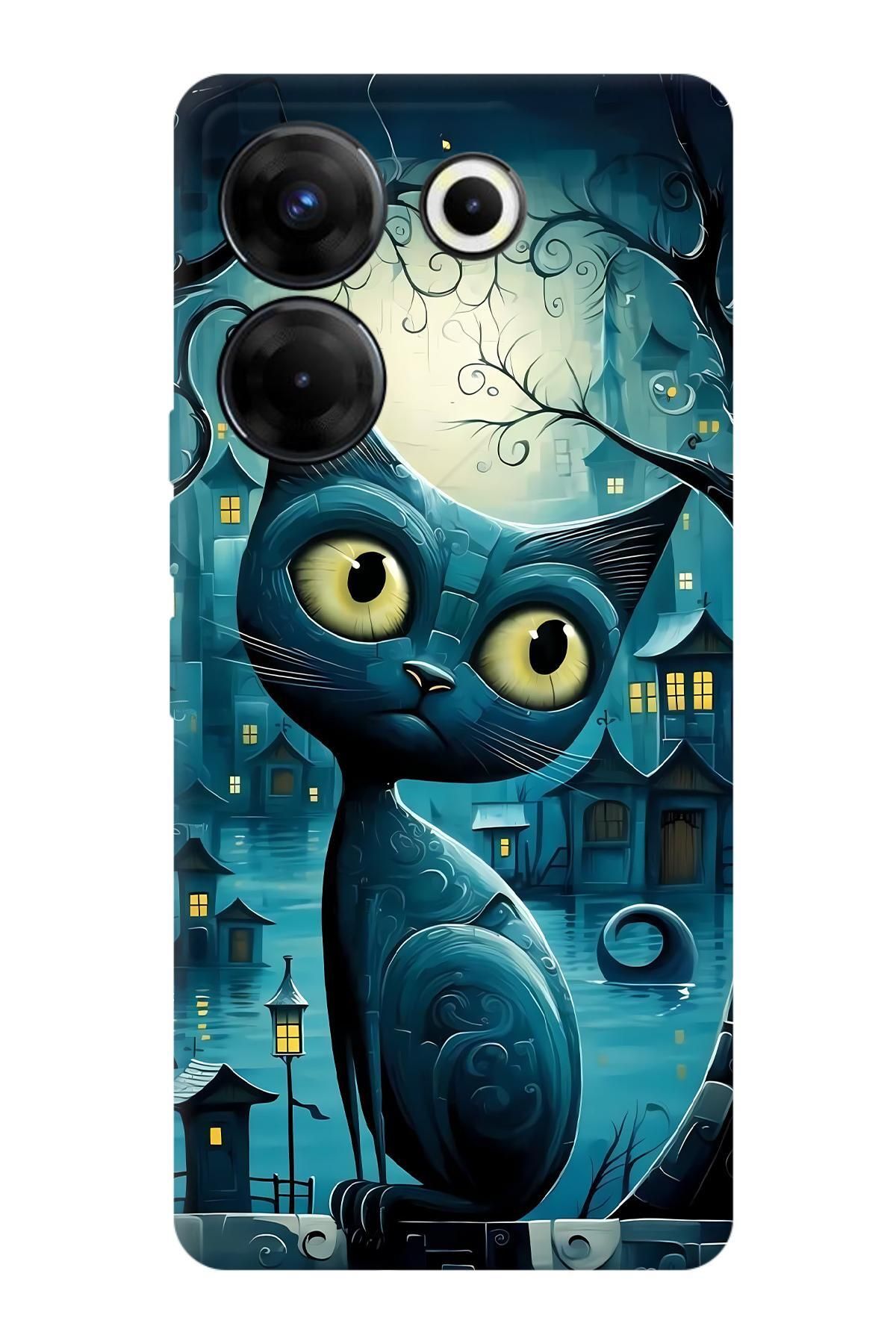 Lopard Tecno Camon 20 Pro 4G Desenli Kılıf Covers 37 Midjourney Kedili Nefti