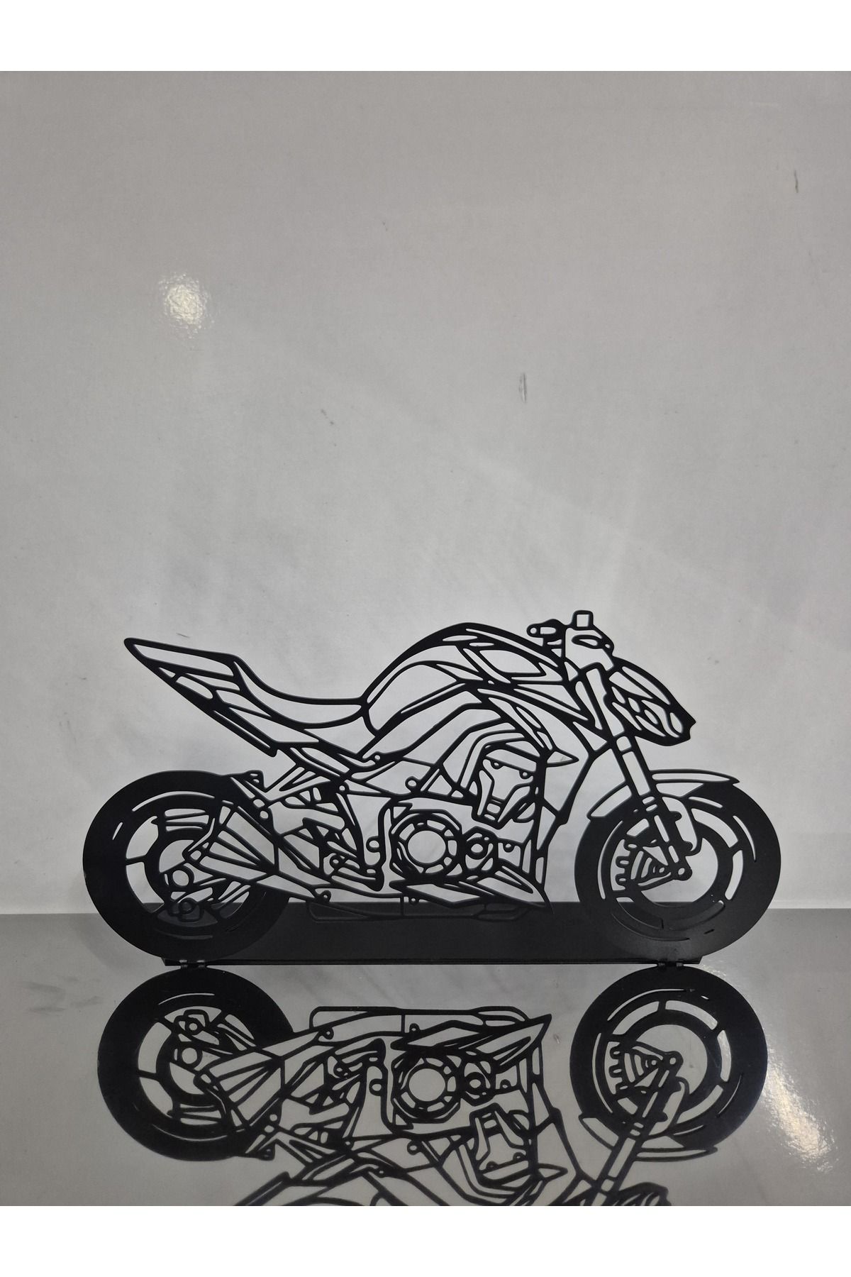 Lazer Motif Kawasaki Z1000 Naked Motosiklet Masaüstü Dekorasyon Metal Sac