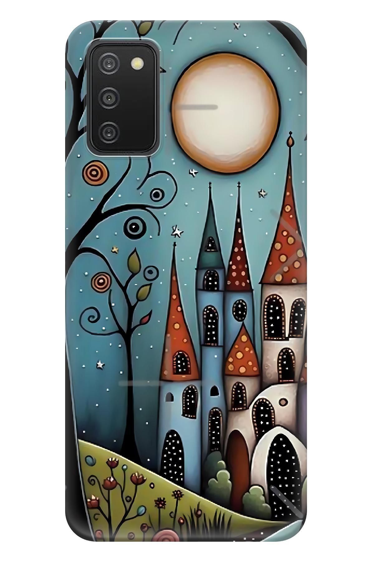Lopard Samsung Galaxy A03S Baskılı Kılıf Covers 38 Şato Ağaçlar Sanat