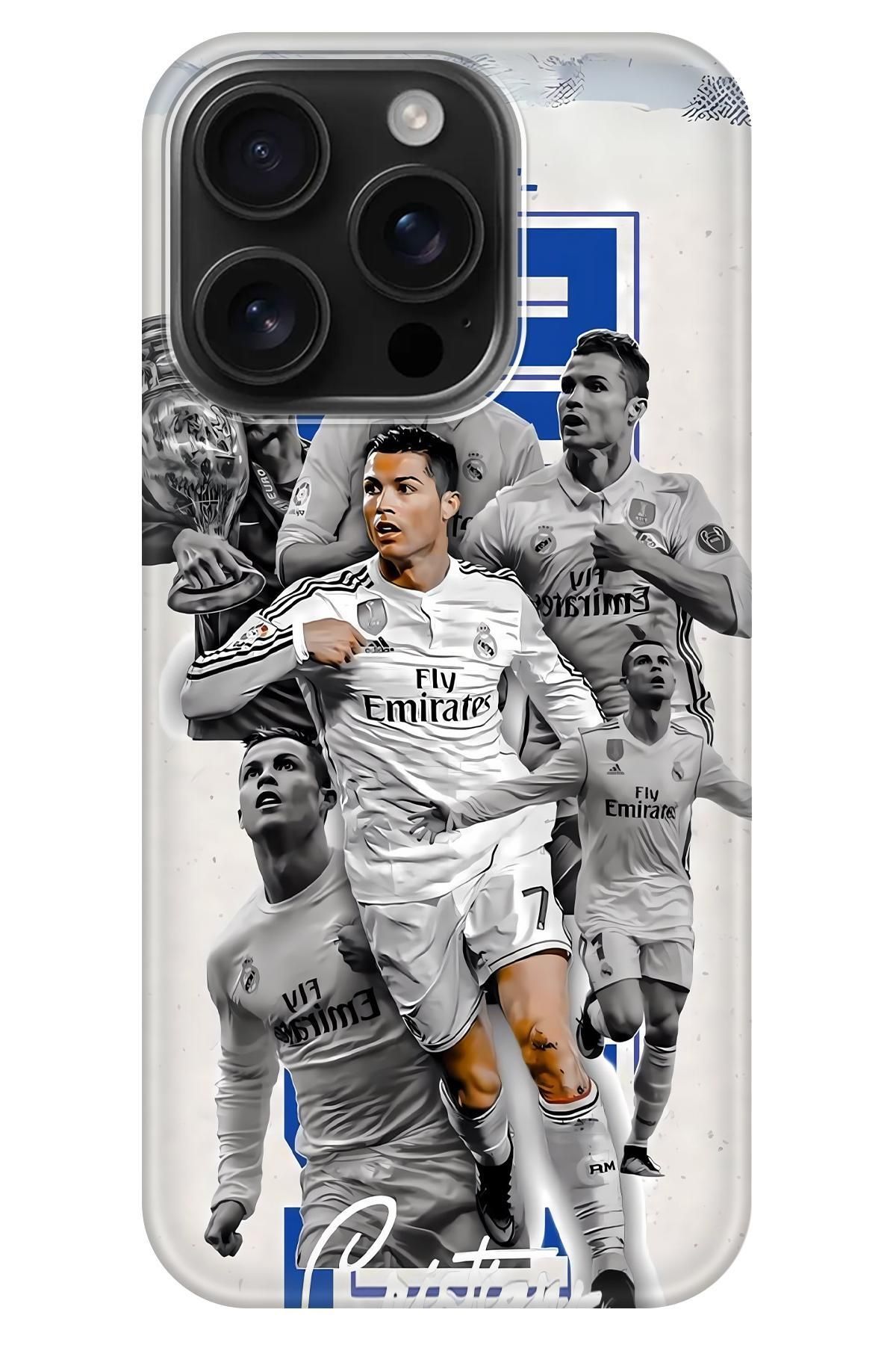 Lopard Apple iPhone 16 Pro Max Case Telefon Kılıfı Covers 1 Cristiano Ronaldo Beyaz