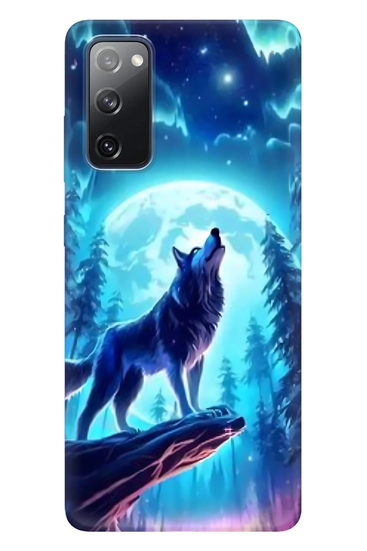 Lopard Samsung Galaxy S20 Hediyelik Kılıf Covers 46 Kurt Hilal Gece Mavi