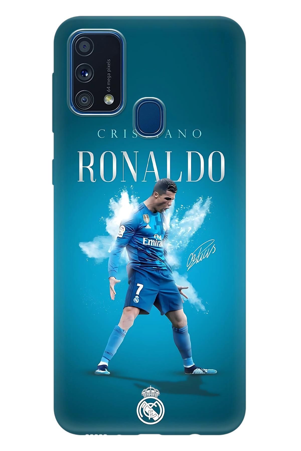 Lopard Samsung Galaxy M21S UV Kılıf Covers 9 Cristiano Ronaldo Mavi