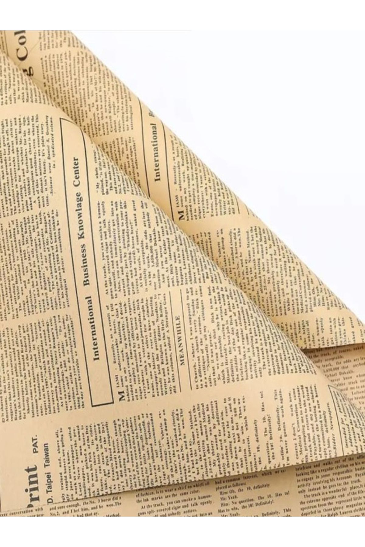 ÇINARASYADAHOME Buketlik Çiçek Ambalaj Kağıtı Gazete Çift Taraflı Baskılı Su Geçirmez 58 x 58 cm boyu 4 Adet