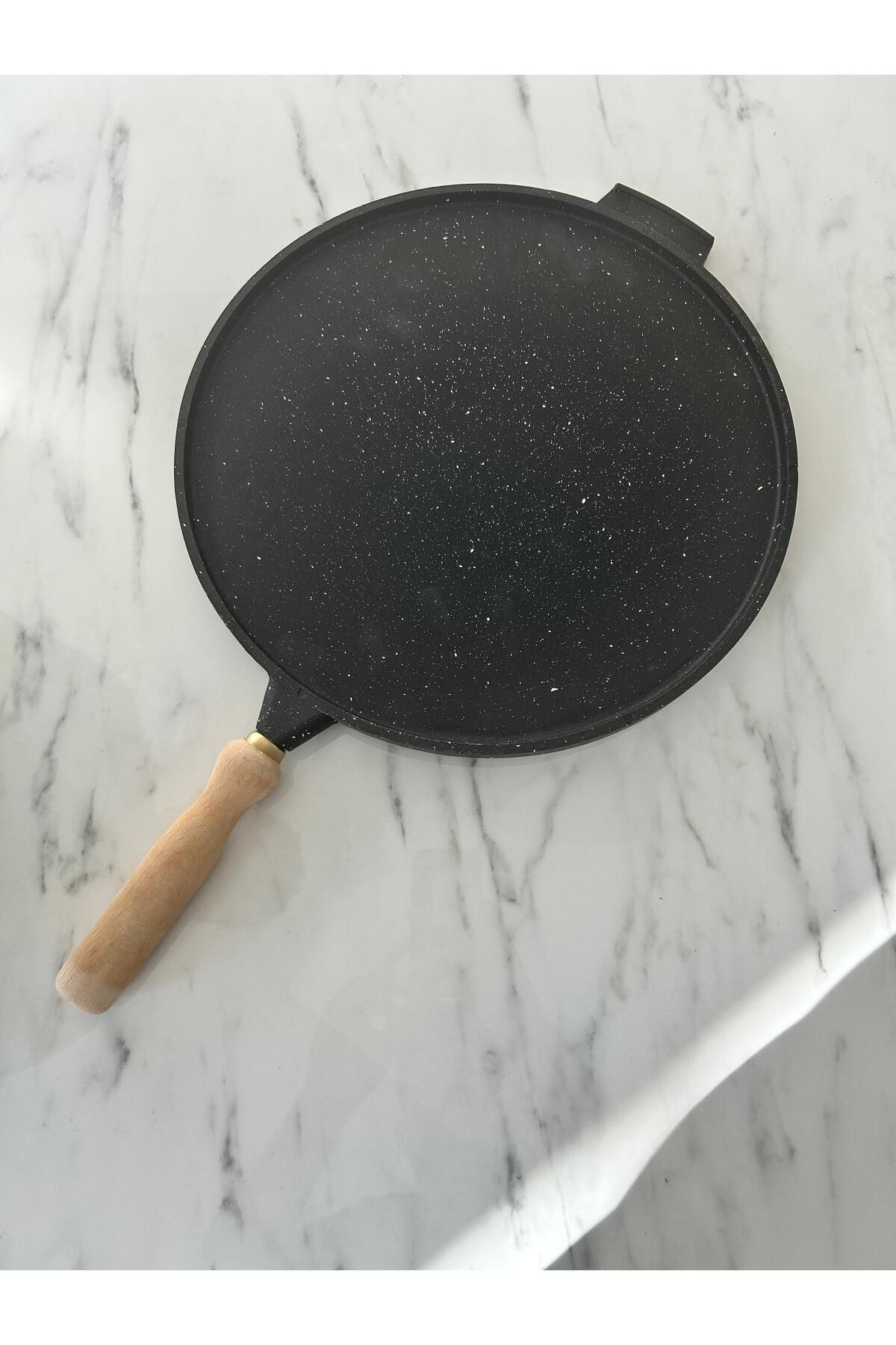 Store Çok Amaçlı 36cm Çift Taraflı Bazlama Pizza Izgara Döküm Tava