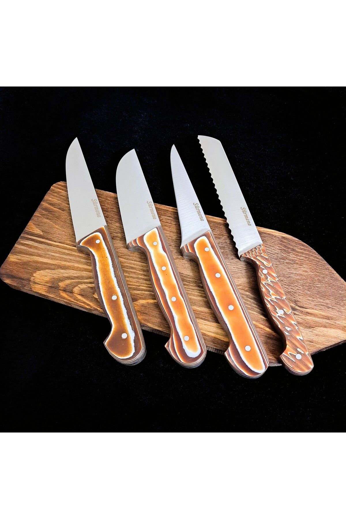 THORVIT Sürmene Özel Seri Et Bıçağı , Steak Ekmek Bıçağı , Yüzme Bıçağı , Sıyırma Bıçağı ,  Seti 4 'lü